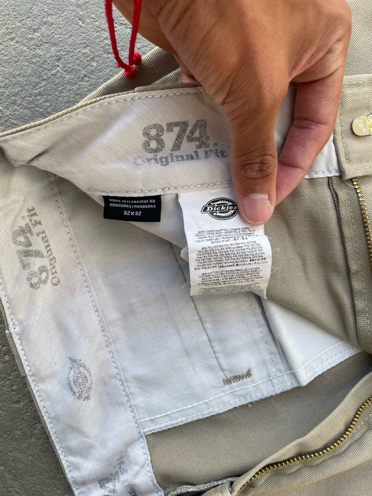Dickies 874 Original Fit Flex Work Pants Lot of 2 Beige/Black 32×30 32×32