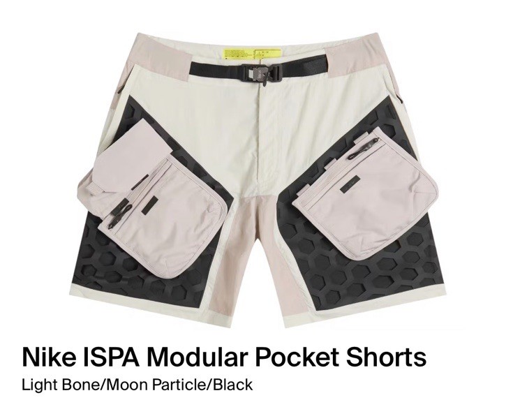 $200 L Nike ISPA Modular Pocket Shorts FV4895-072 Light Bone Mens L New