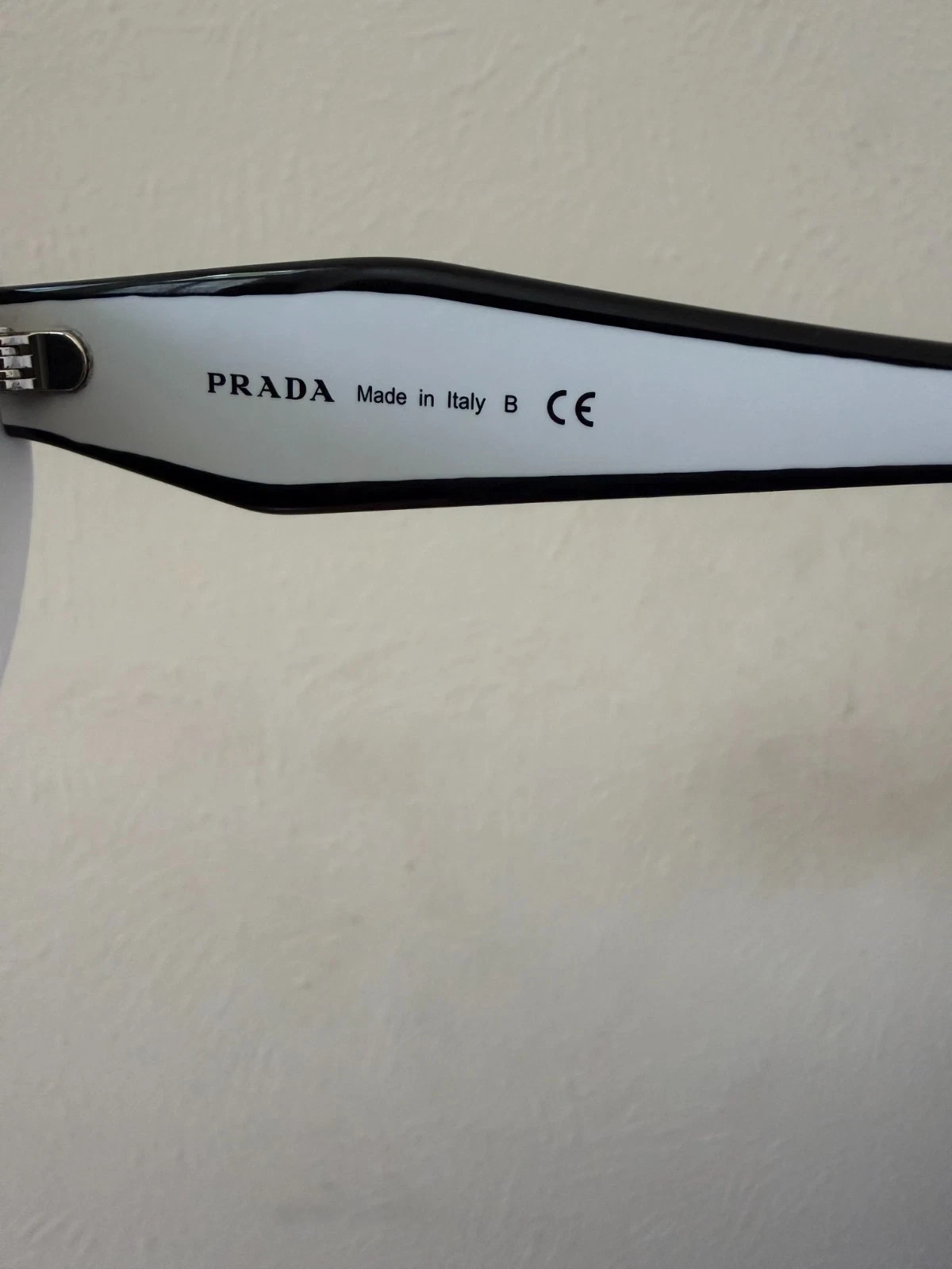 Prada PR 15WS Oversize Square Sunglasses Women Black White Frame UV400