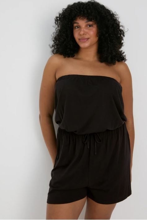 BNWT Matalan Black bandeau playsuit pool summer holiday beach (19)