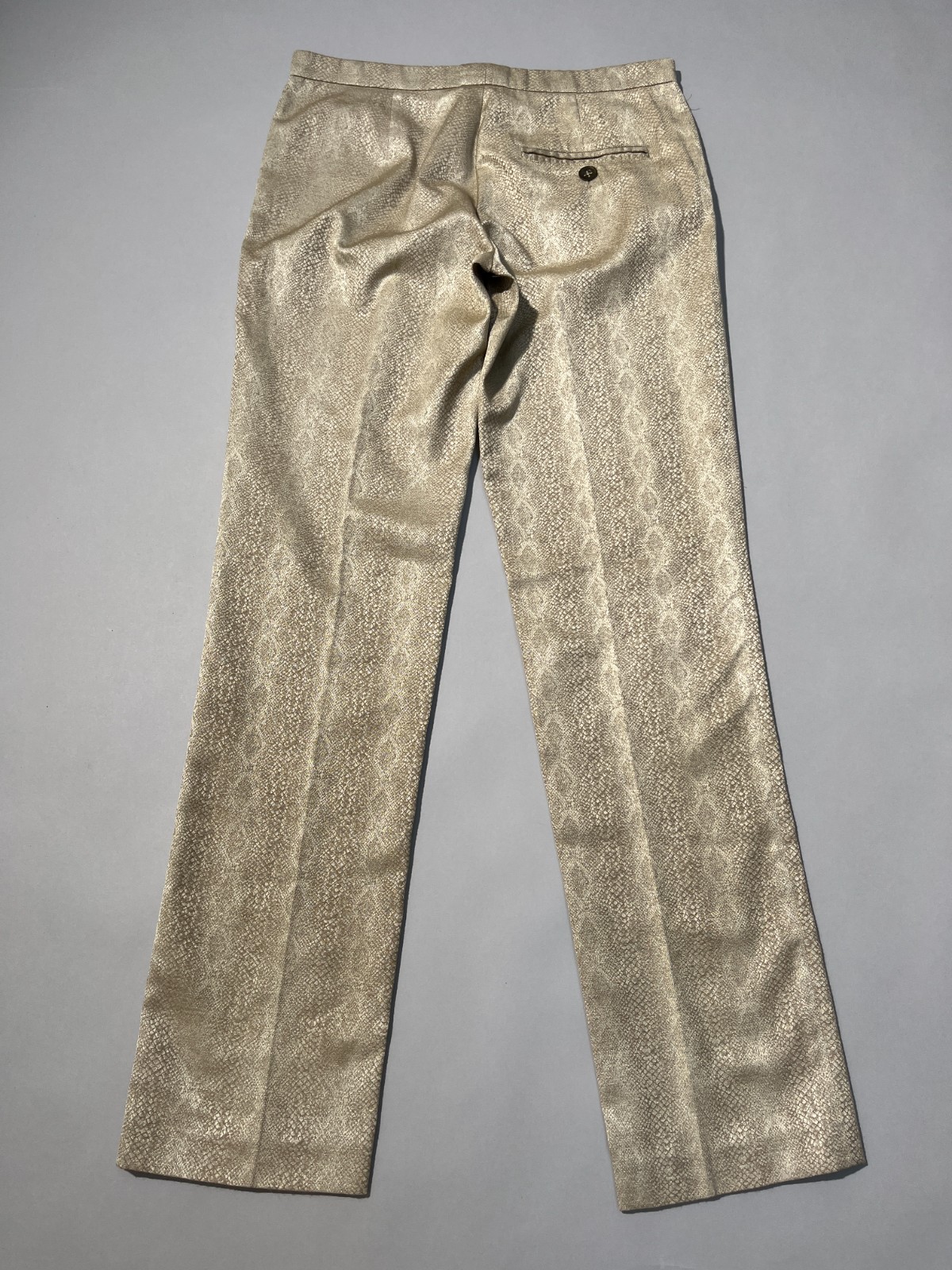Roberto Cavalli Y2K Snake Effect Shimmer Beige Pants IT42