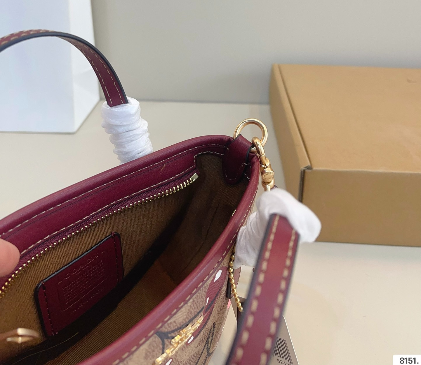 NEW Coach X Peanuts City Mini Tote Bag Signature Coated Canvas Cherry Outlet