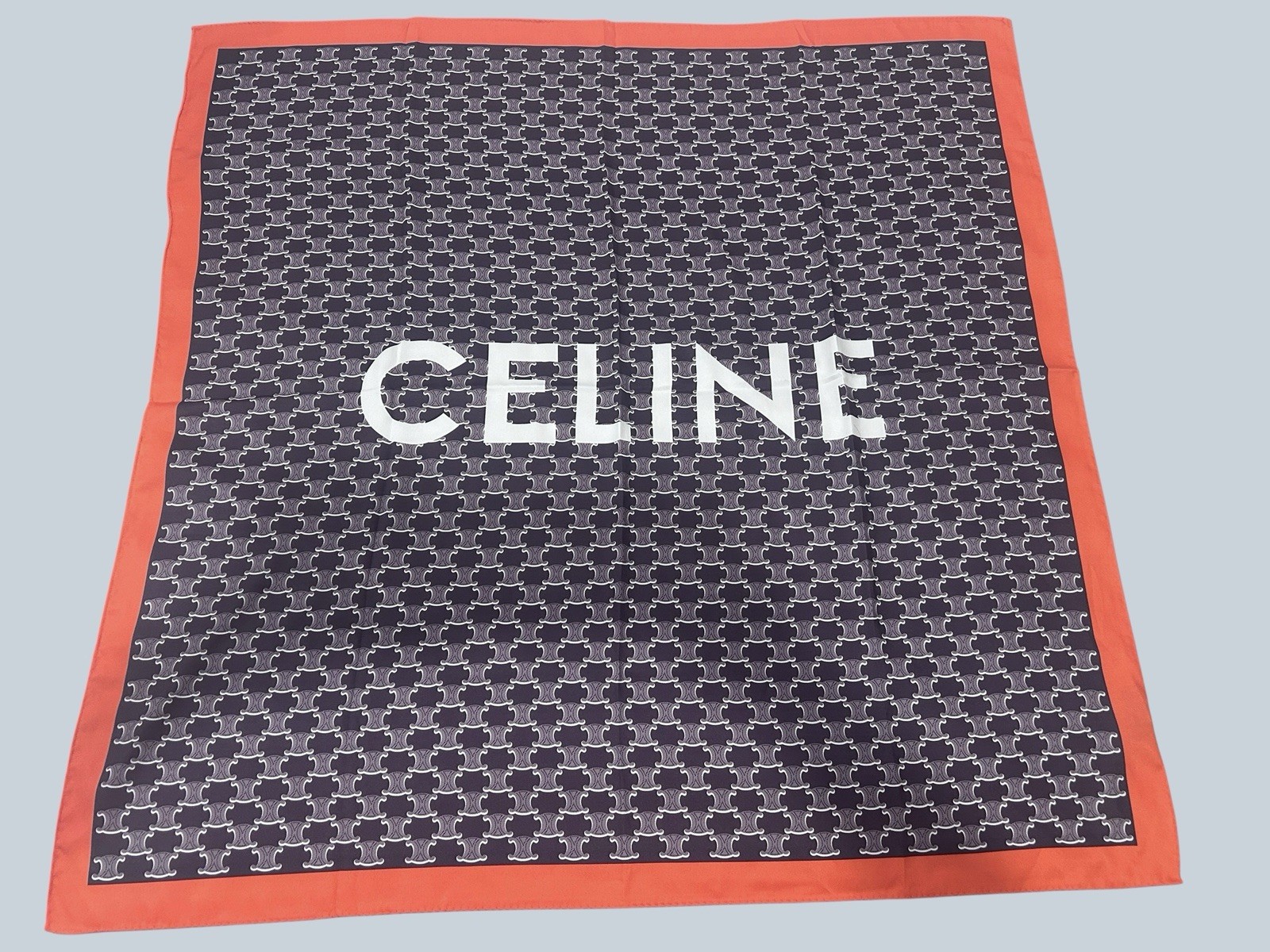 Celine Black and Coral silk scarf #luxury #scarf