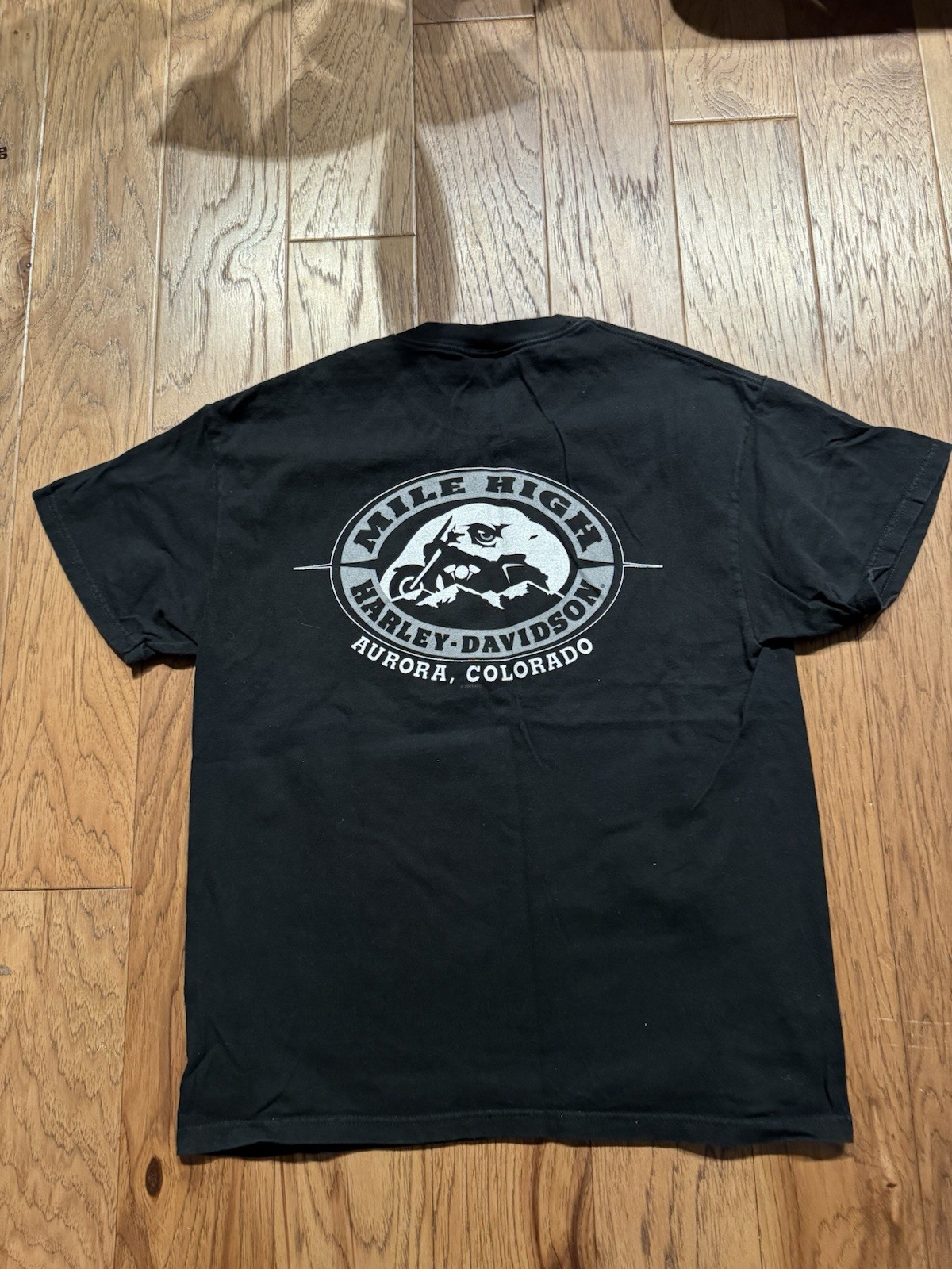 Harley Davidson Shirt Mens L Black Tribal Colorado Motorcycle Sword Dagger Tee