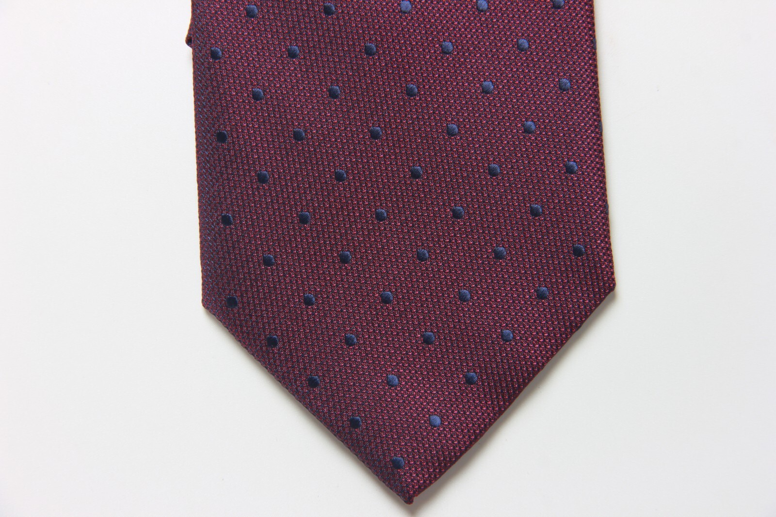 New Classic Polka Dot Red Blue JACQUARD WOVEN 100% Silk Men’s Necktie Tie