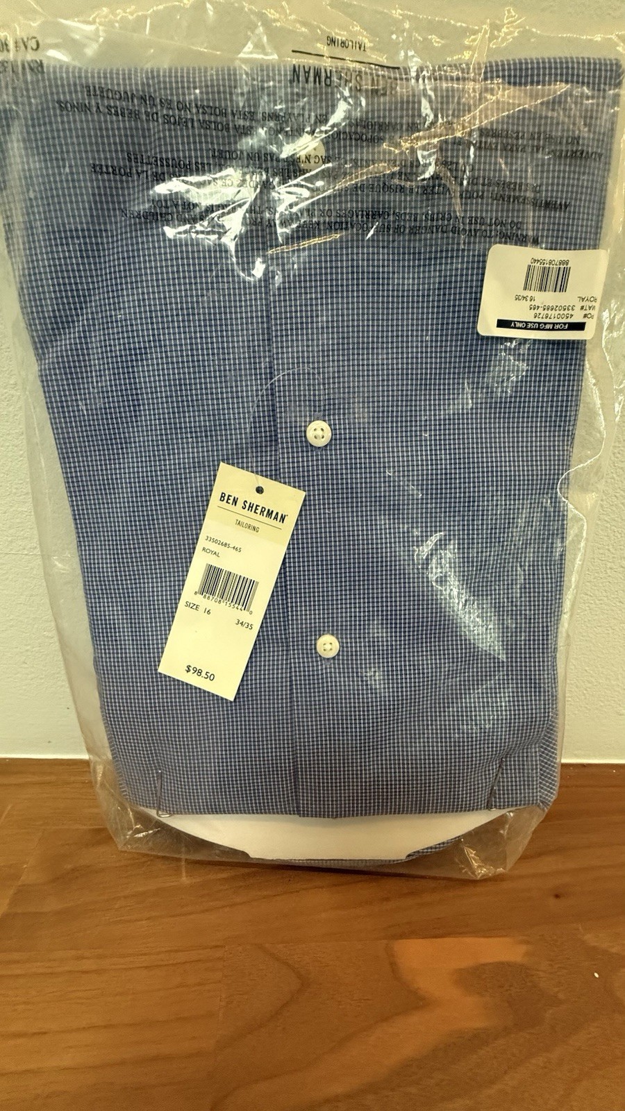 Ben Sherman Slim Fit Men’s Shirt Sz16, 34/35. Brand New In Package!