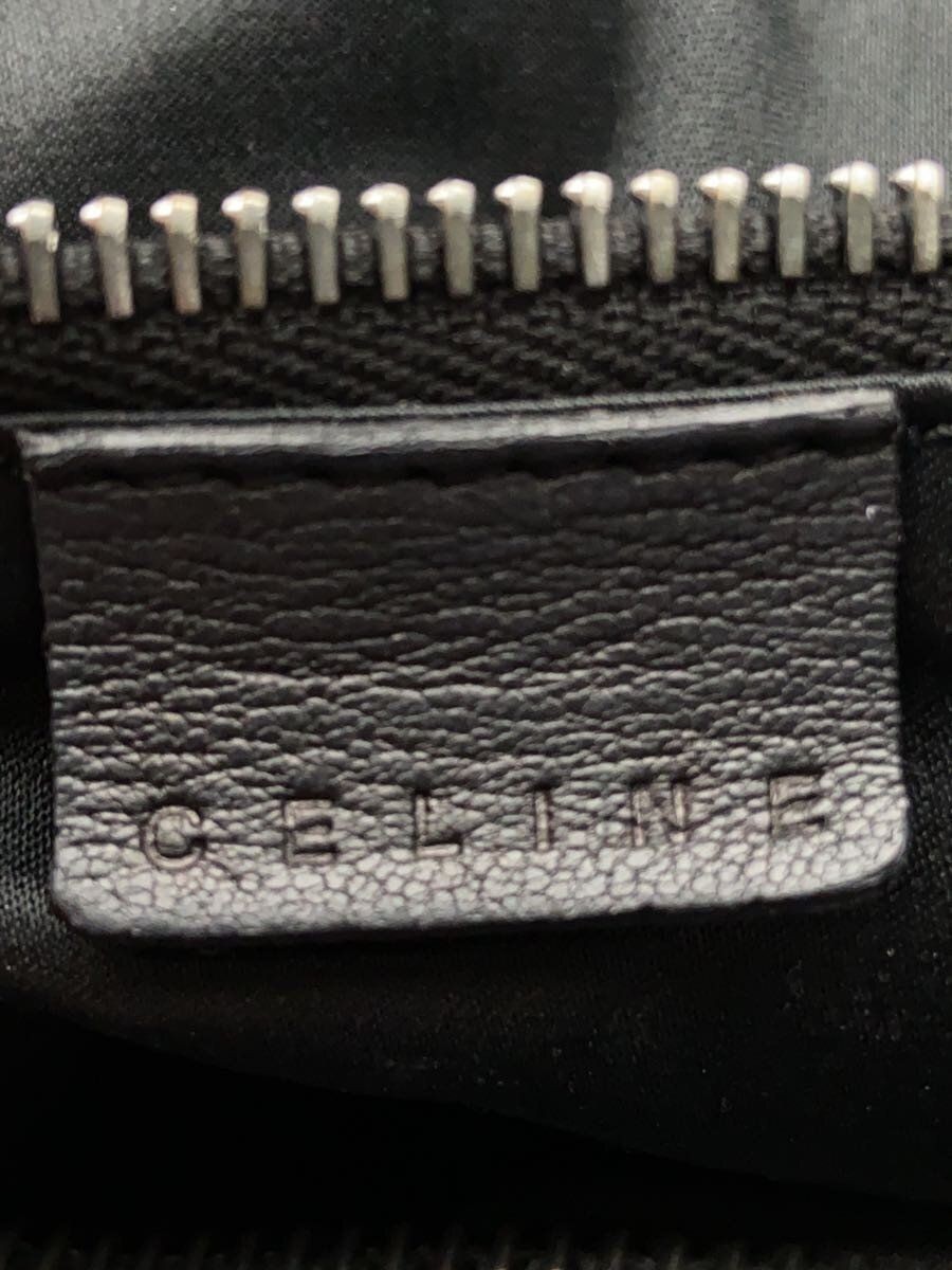 CELINE Shoulder Bag Leather Blk Plain CE00 23 Used