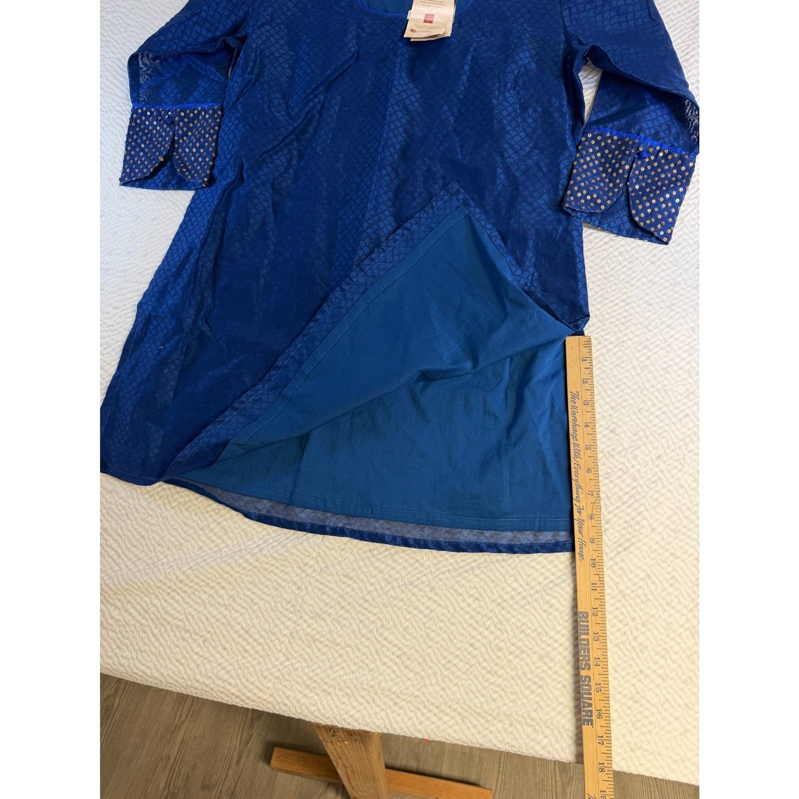 Fabindia 3/4 Sleeve, Sequin, “Ganga” Pattern Women’s Tunic