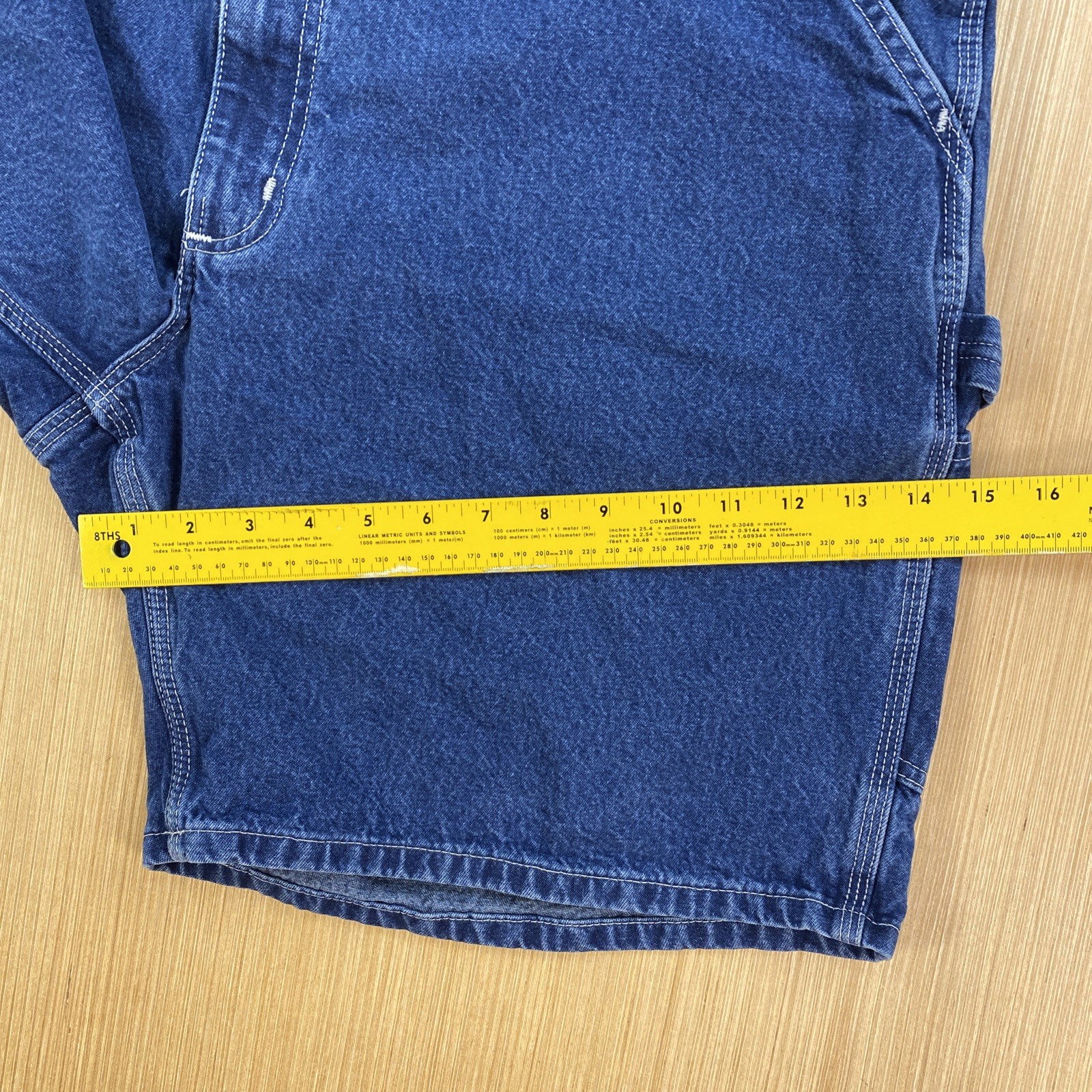 Carhartt Shorts Mens 42 Blue Jeans Denim B28 DST Carpenter Hammer Loop Workwear