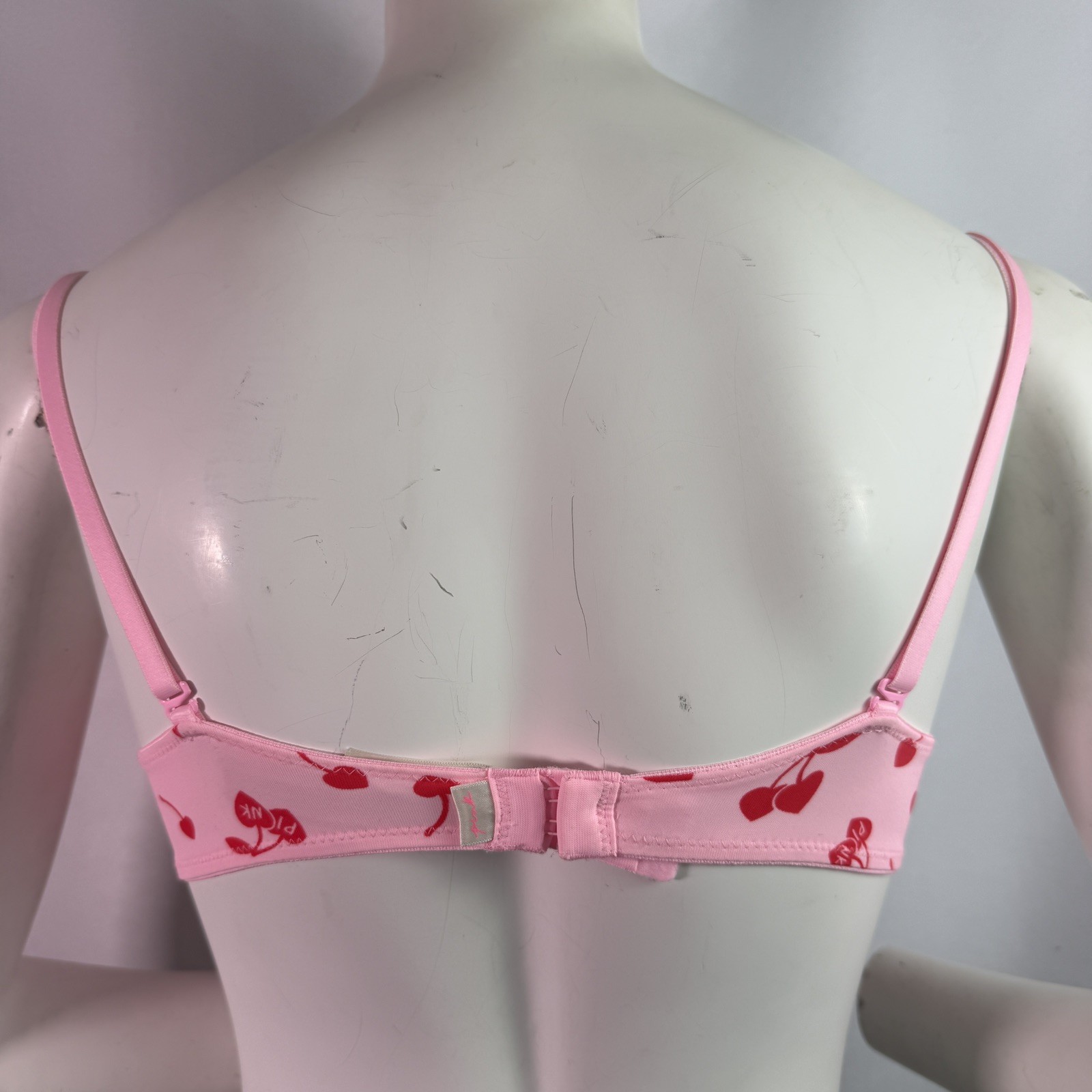 Victoria’s Secret PINK Sexy Pushup Bra 32a Color Pink and Red Heart Cherries VS