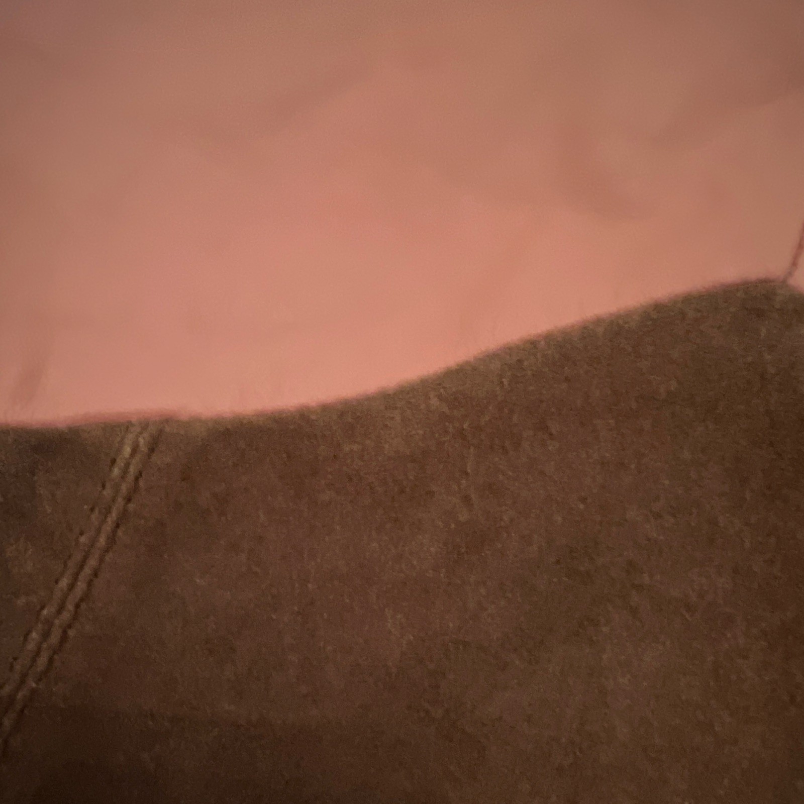 Brown/Pink Colorblock Leather Suede Women’s Shoulder Bag Stitching Accents