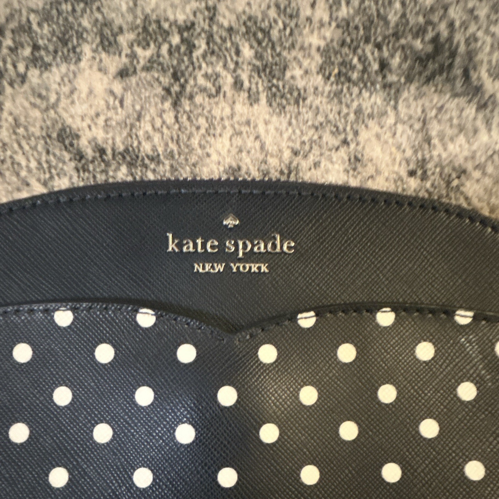 Kate Spade Navy Polka Dot Small Zip Crossbody w/ Detachable Strap