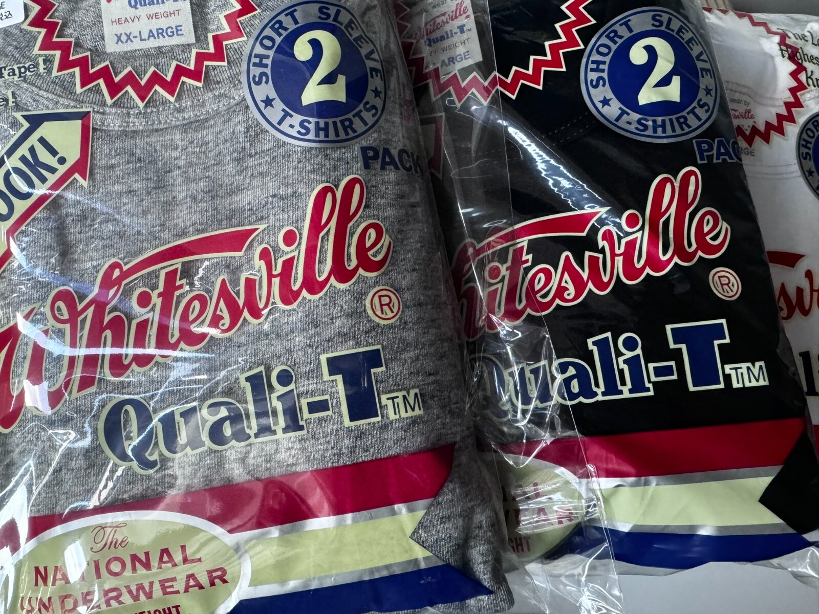 WHITESVILLE 2-PACK T-SHIRT White/Black/Navy/Gray WV73544 Made in Japan New
