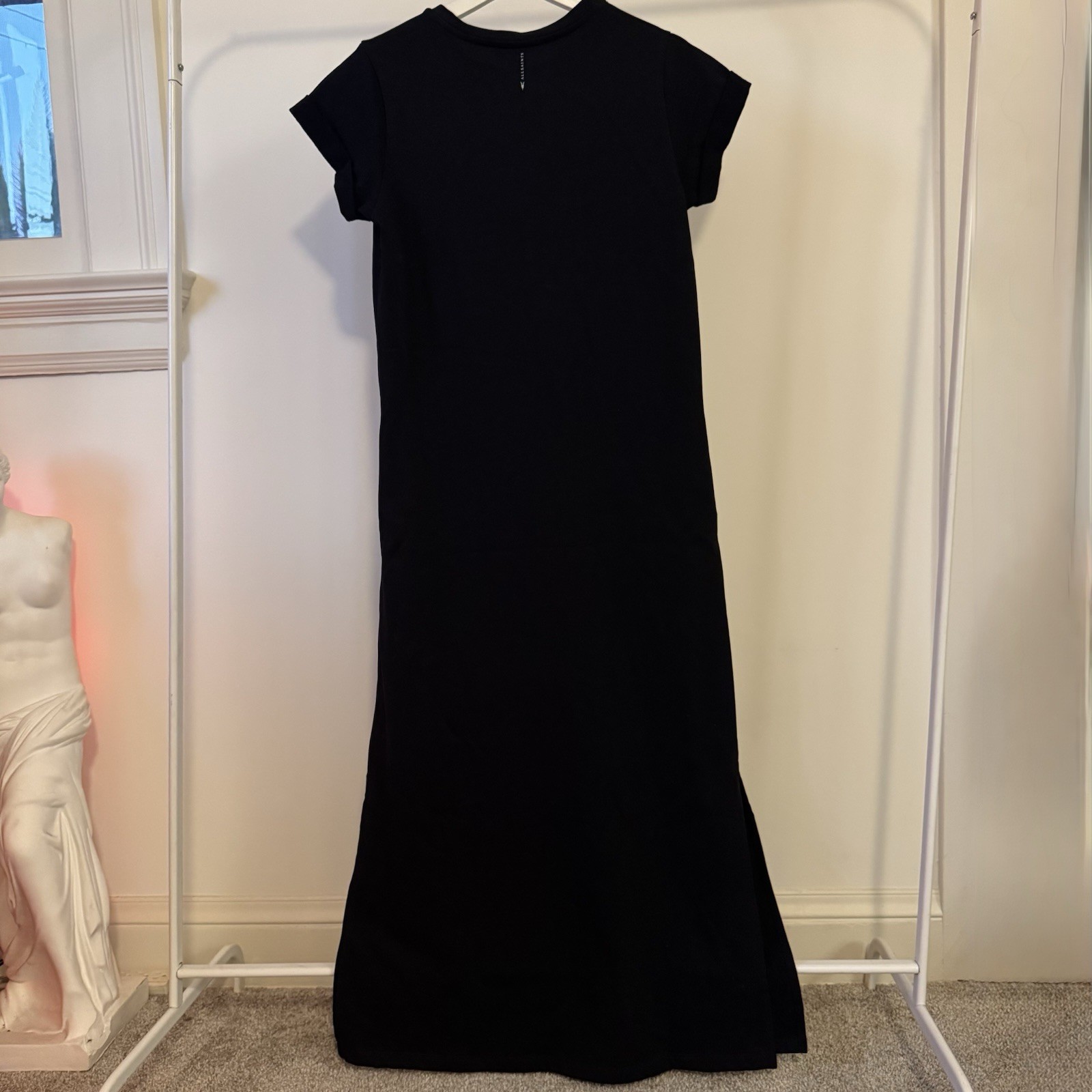 NWT RETAIL 169$ ALLSAINTS Anna Crew Neck Short Sleeve Maxi Dress Size US2/UK6
