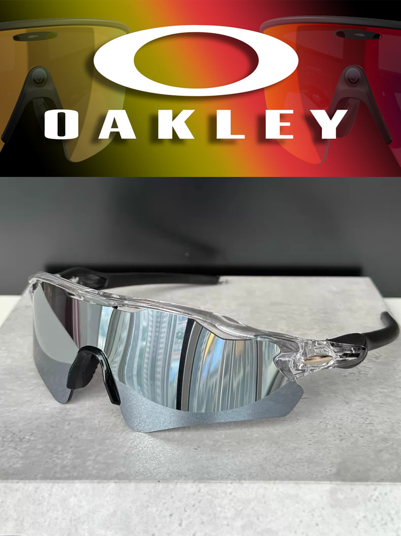 Oakley Radar Ev Path Sport Sunglasses OO9208 Clear Frame Sliver Lenses