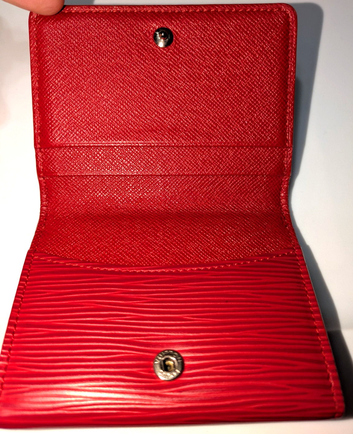 LOUIS VUITTON EPI LUDLOW RED LEATHER WALLET COIN POUCH CARD HOLDER CASE TRIFOLD