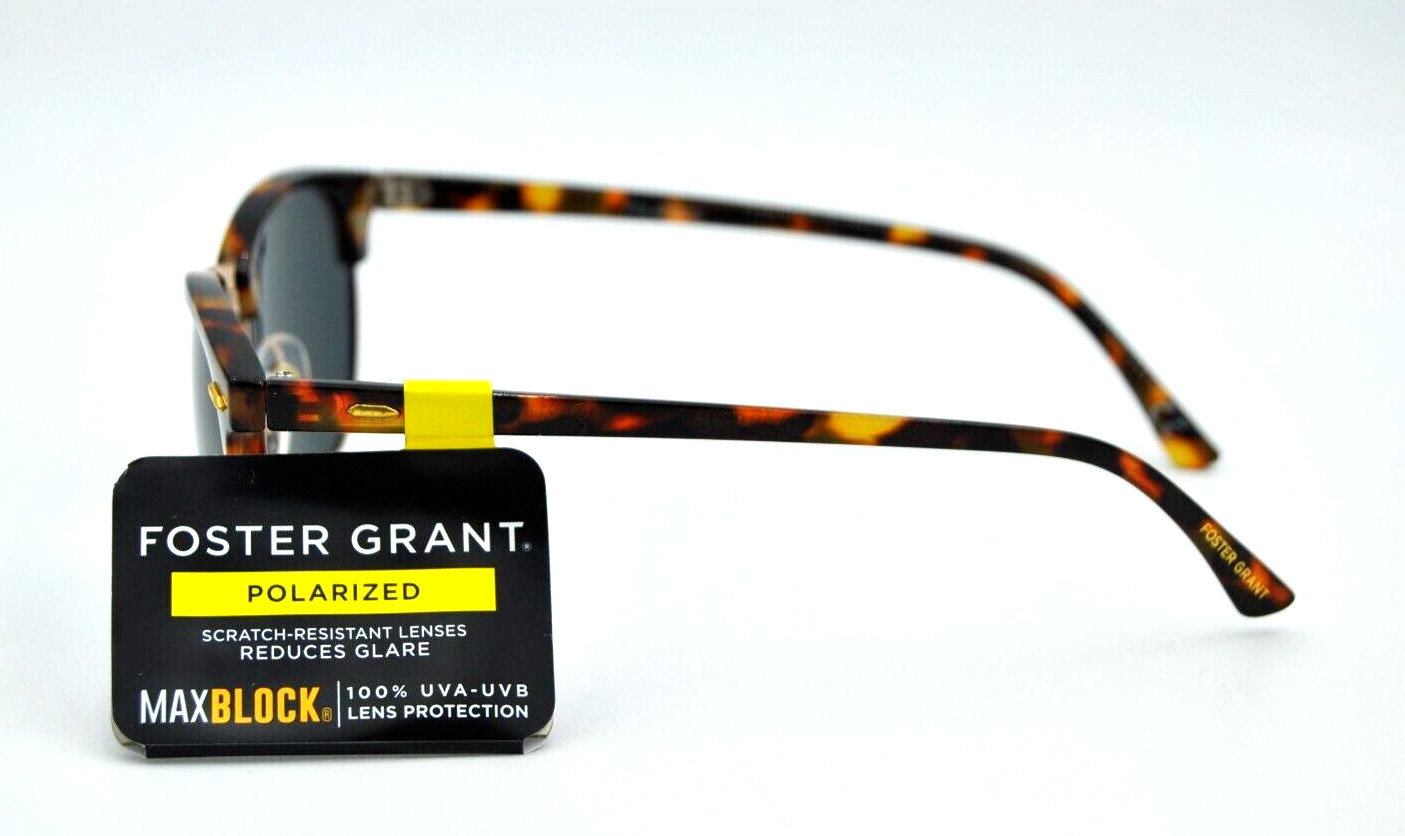NWT Foster Grant FG MP 20 10 201 MEN Tortoise Shell Polarized Sunglasses 100%UVA