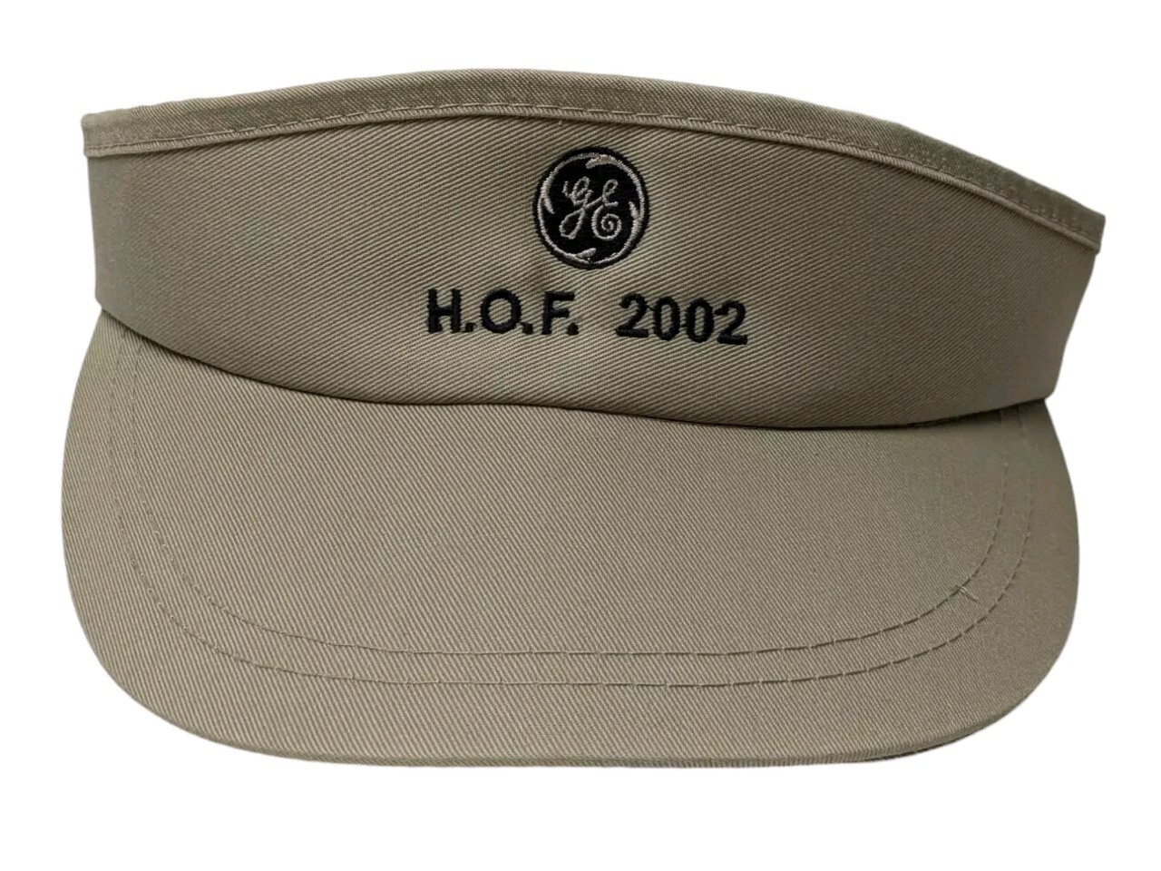 Vintage GE H.O.F 2002 Visor Hat GE HALL OF FAME Sunvisor Hat 2002 Beige
