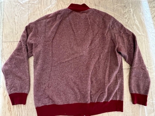 Canali Men 100shmere Burgundy Cardigan Sweater Size IT 52 Large Made in Italy
