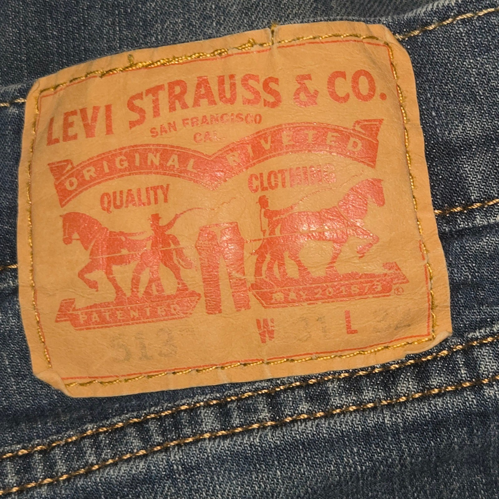 Levi’s 513 Slim Straight Jeans Mens 31×32 Blue Med Wash Stretch Denim 08513-0183