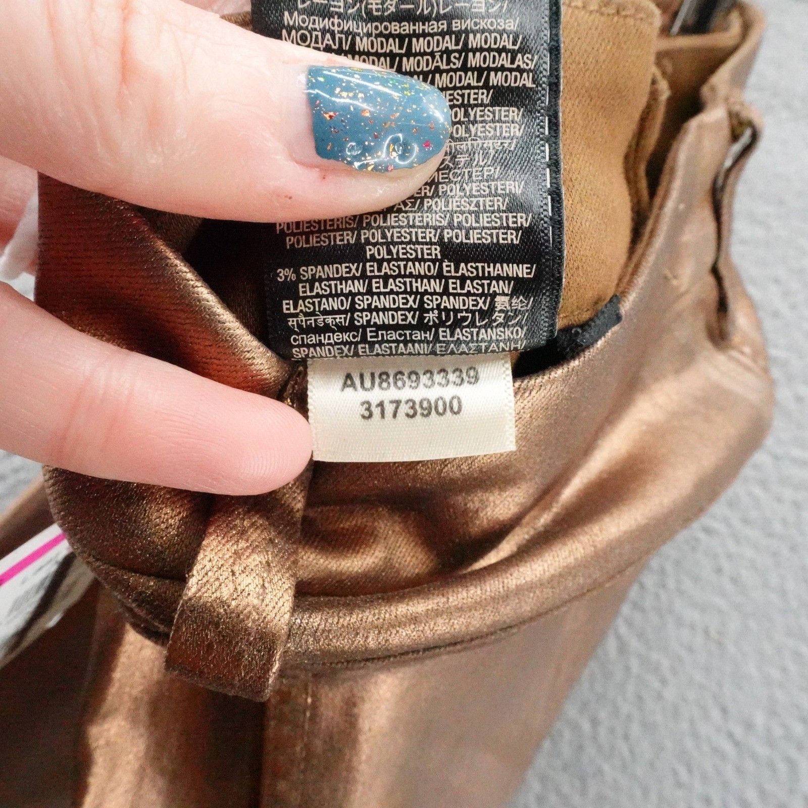 7 For All Mankind Womens Metallic Bronze Coated Skinny Jeans Size 26 NEW