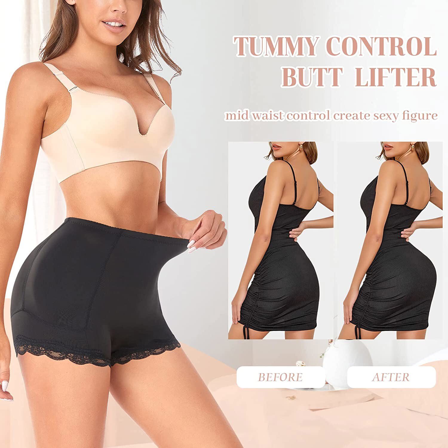 Women’s Butt Lifter Panties Padded Underwear Hip Enhancer Booty Shaper Fake Ass