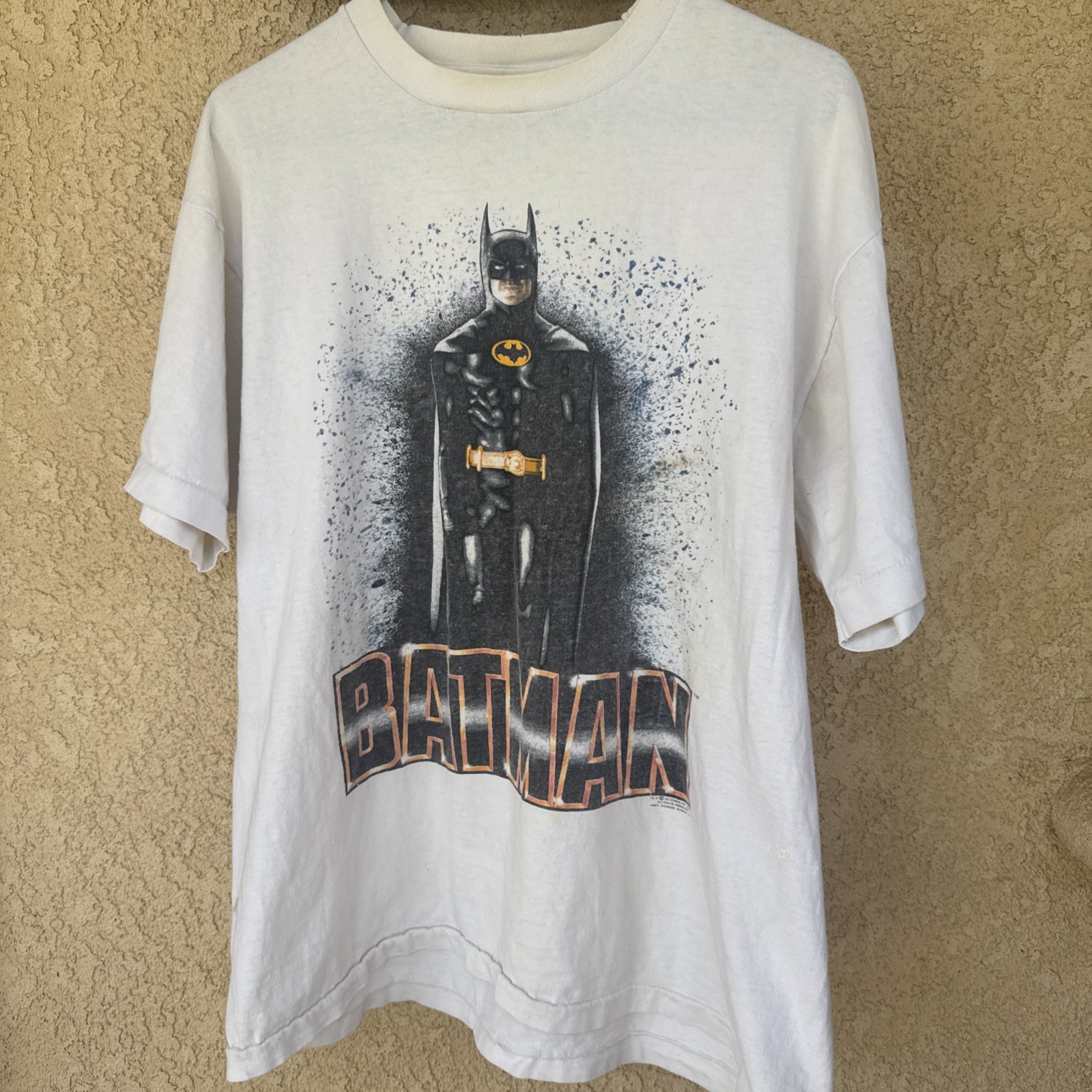 Vintage 80`s BATMAN Movie T Shirt 1989 Fruit Of The Loom Tag Size XL Made in USA