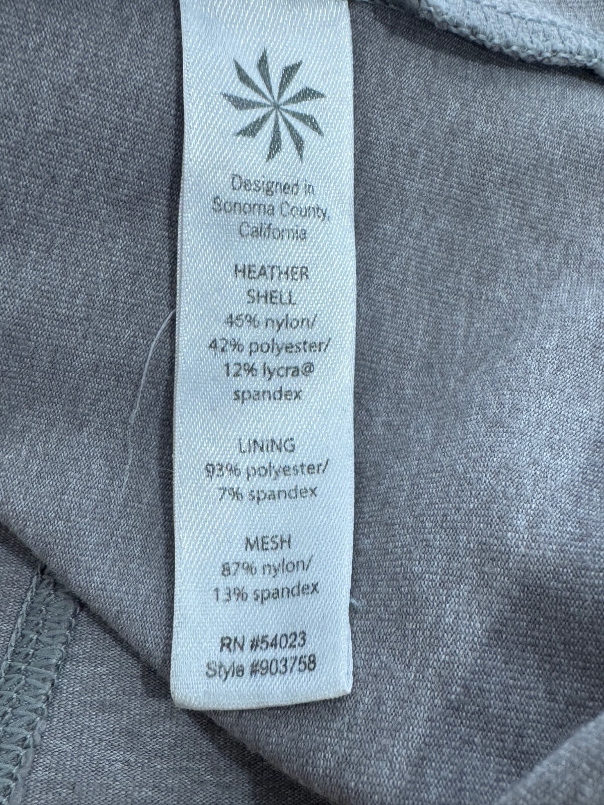 Athleta Gray Nylon Poly Blend X Back Athletic Tank Top Sz M