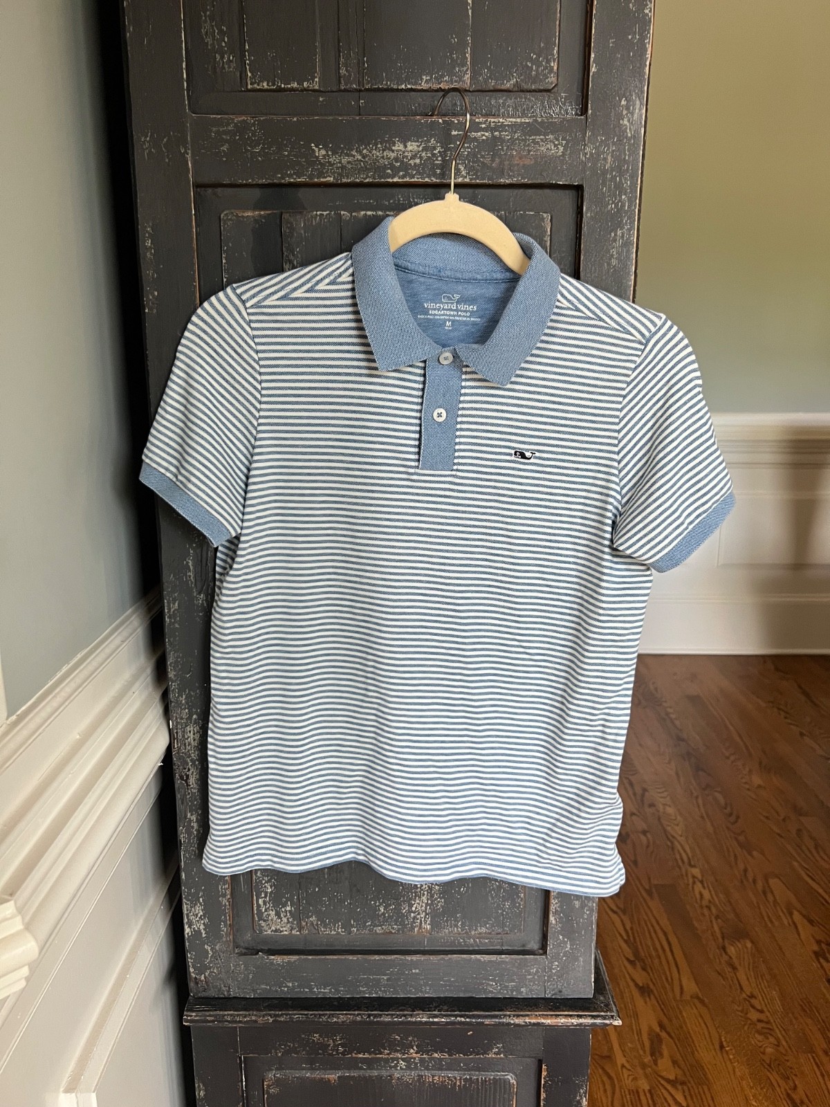 Vineyard Vines Striped Blue Edgartown Polo Shirt – Boy’s Sz M(12-14) EUC