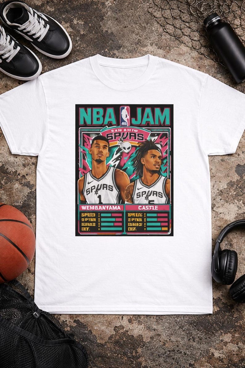 NBA Jam Spurs Retro Roster T-Shirt