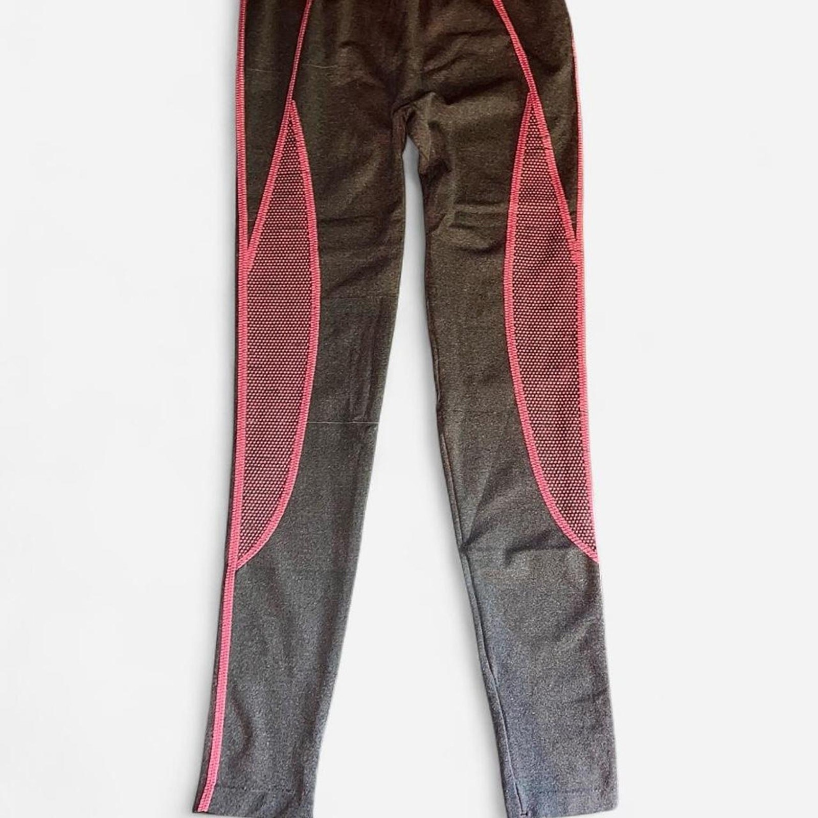 Blue Star Neon Pink Charcoal Leggings Sports Bra Set – Size L/XL