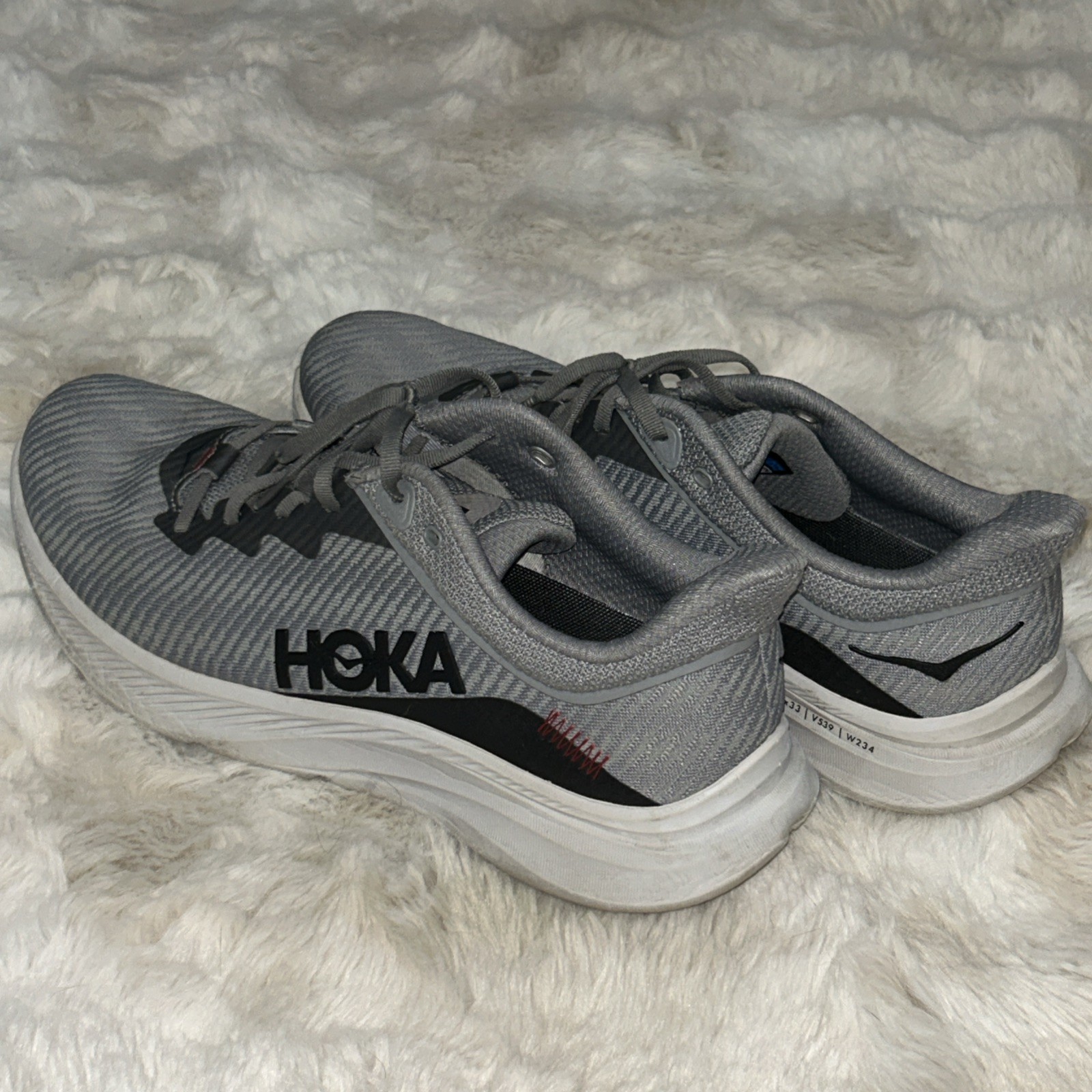 HOKA One One Solimar Gray Black Logo Running Gym Workout Sneakers Mens 13D