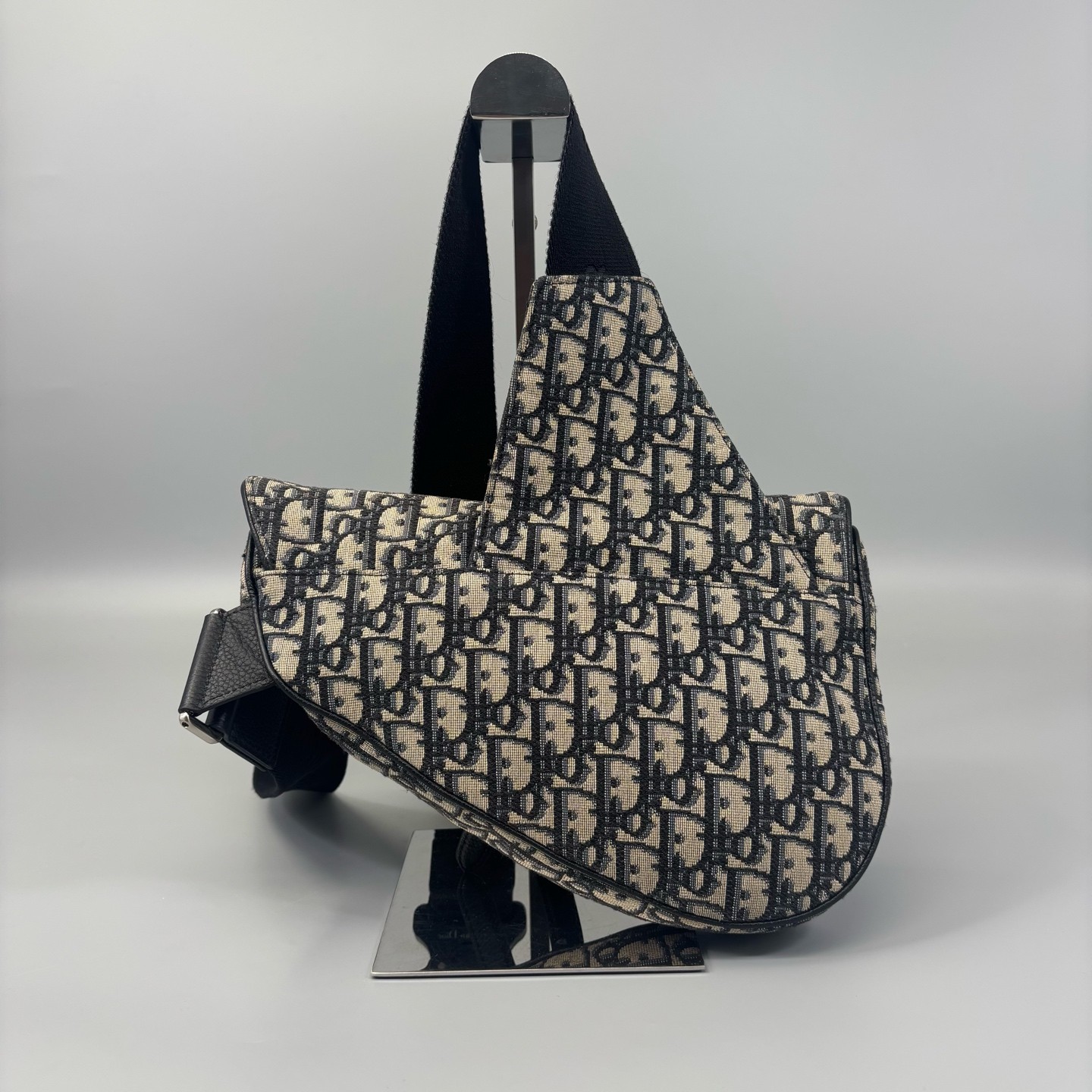 Dior Mans Saddle Bag Black Beige Navy Oblique (mx072426a6r)