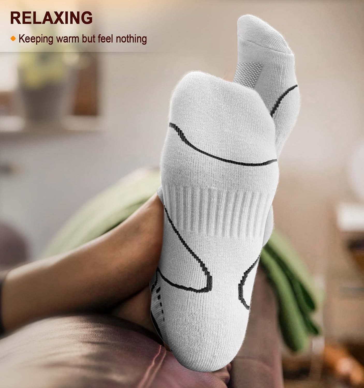 BULLIANT Men Running Socks 6Pairs-Ankle 13-15, 6pairs-white/Black Gray3100