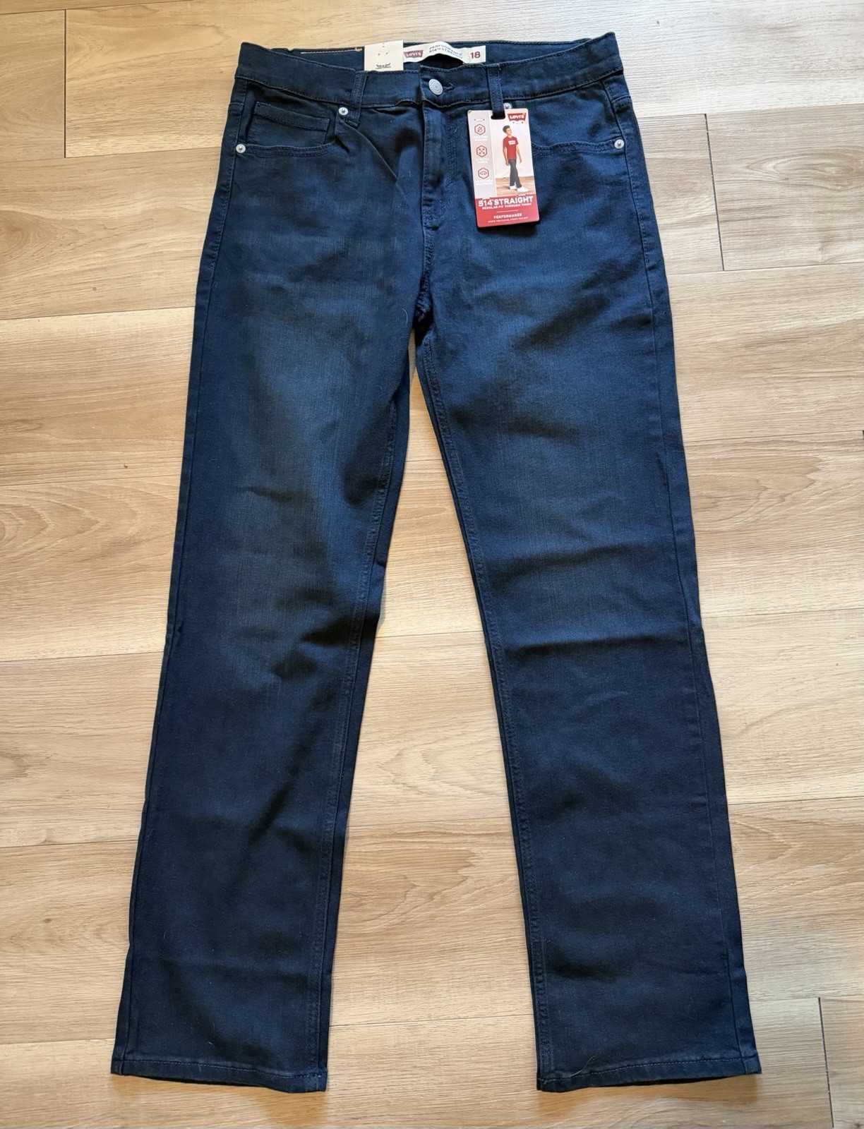 Levis 514 Boys Jeans Dark Blue Size 18 Regular 29×31 Slim Straight Leg