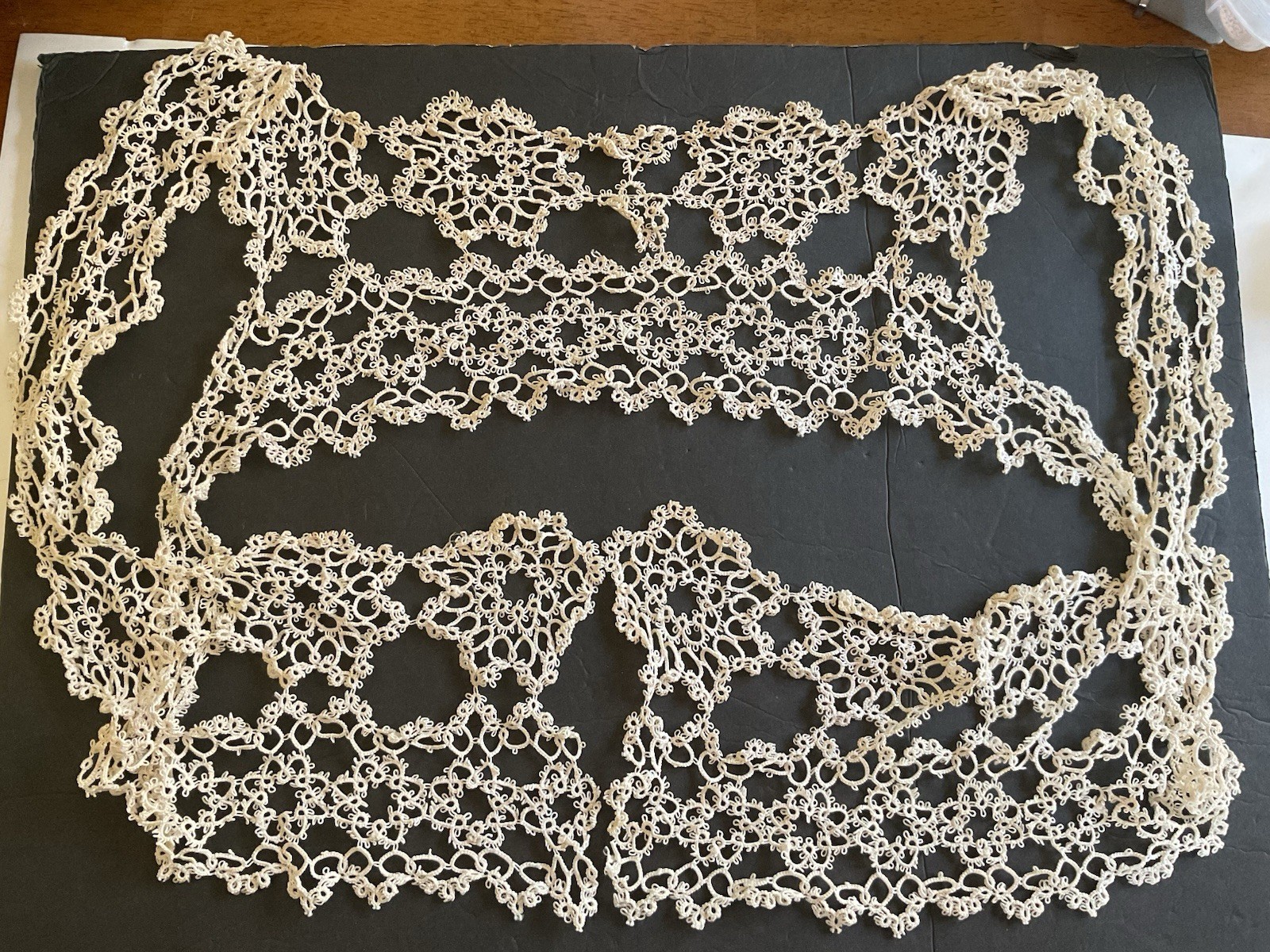 Vintage Tatted Crochet Camisole Top Floral Button Front Edwardian