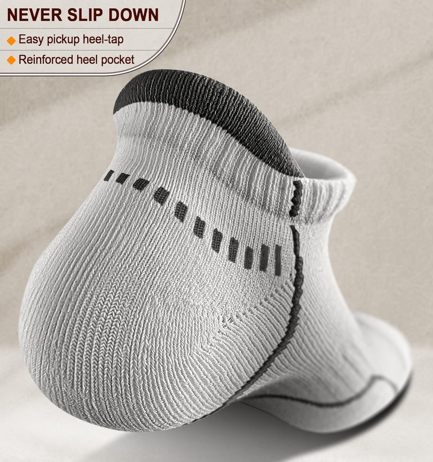 BULLIANT Men Running Socks 6Pairs-Ankle 13-15, 6pairs-white/Black Gray3100