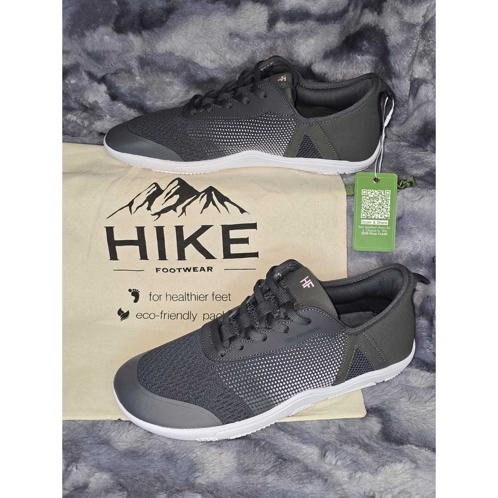 NWT HIKE Footwear Stride (Unisex) Barefoot Sneaker Dark Grey women 10 EU 41