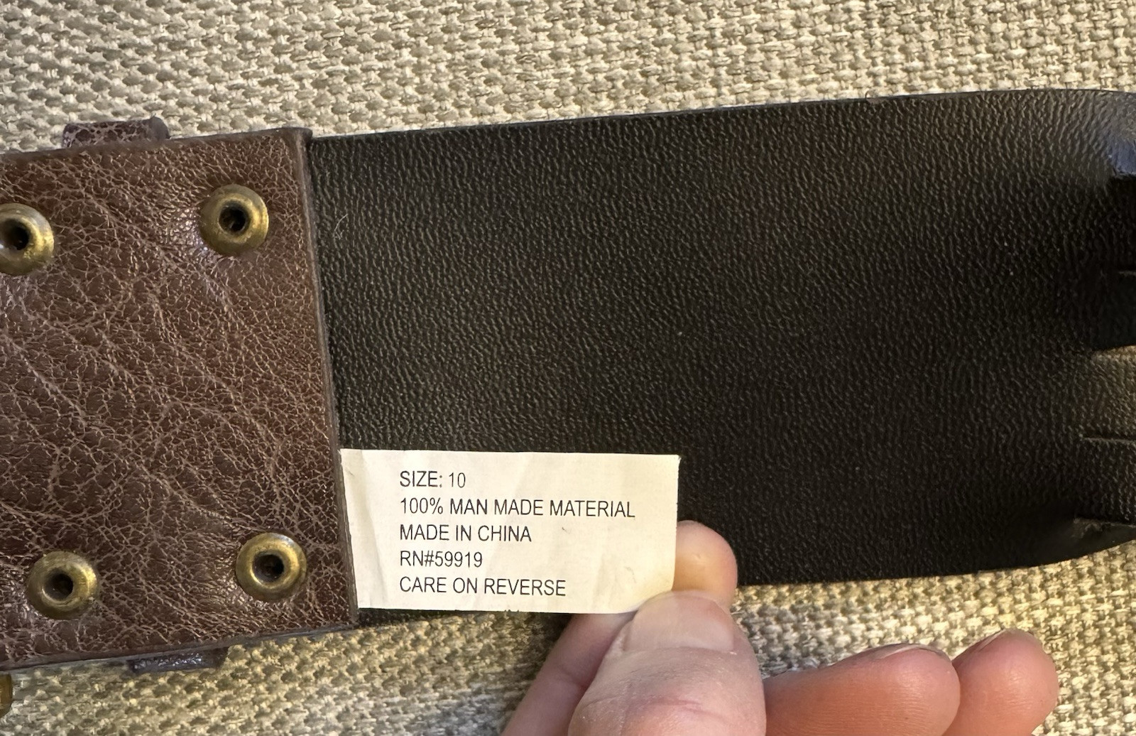 Vintage Women’s Belt Brown With Design Bohemian Look Size 10 Man Made Material