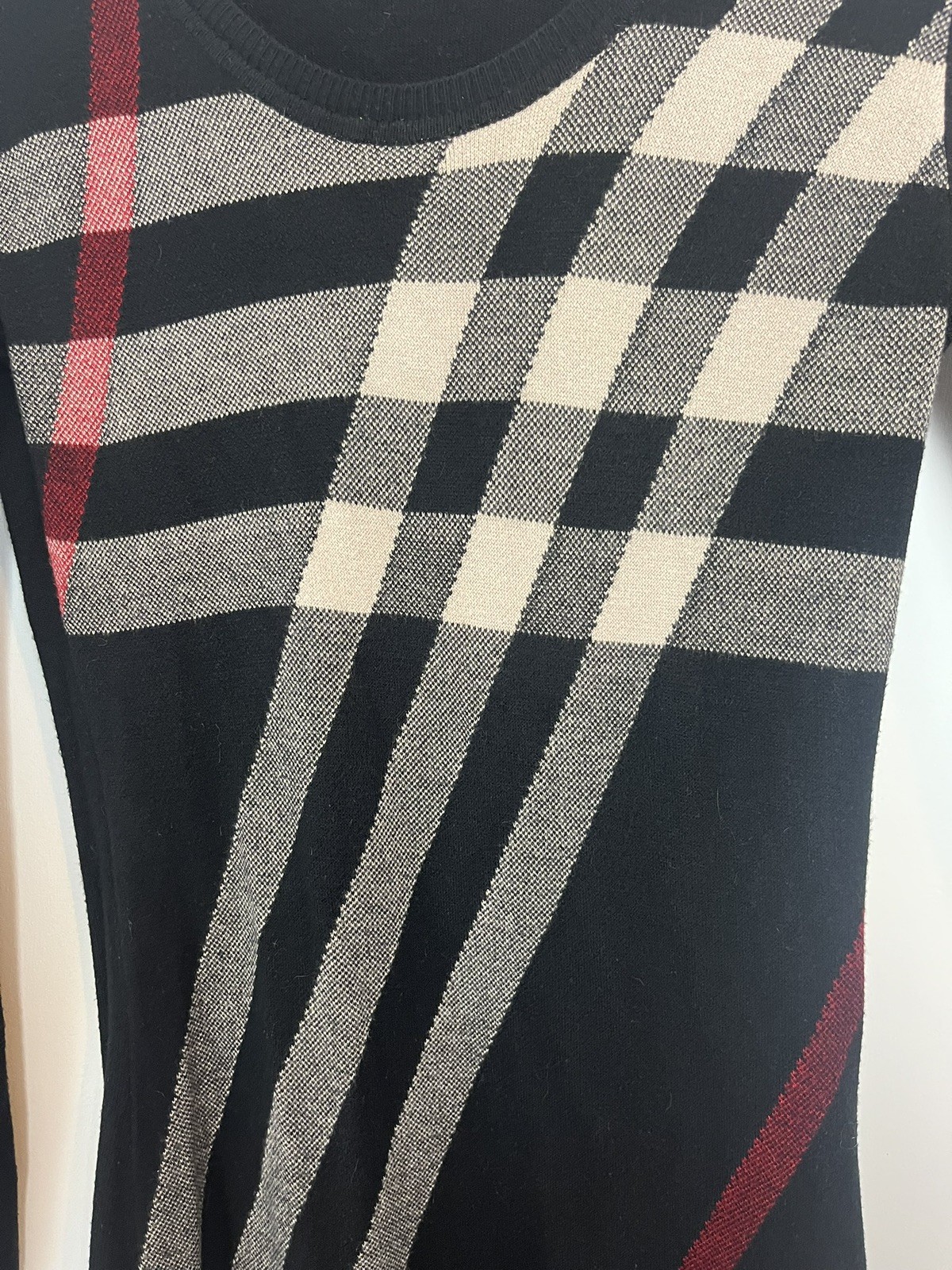 Burberry Brit Black Nova Check Classic Stripe Jumper Mini Dress Read Description