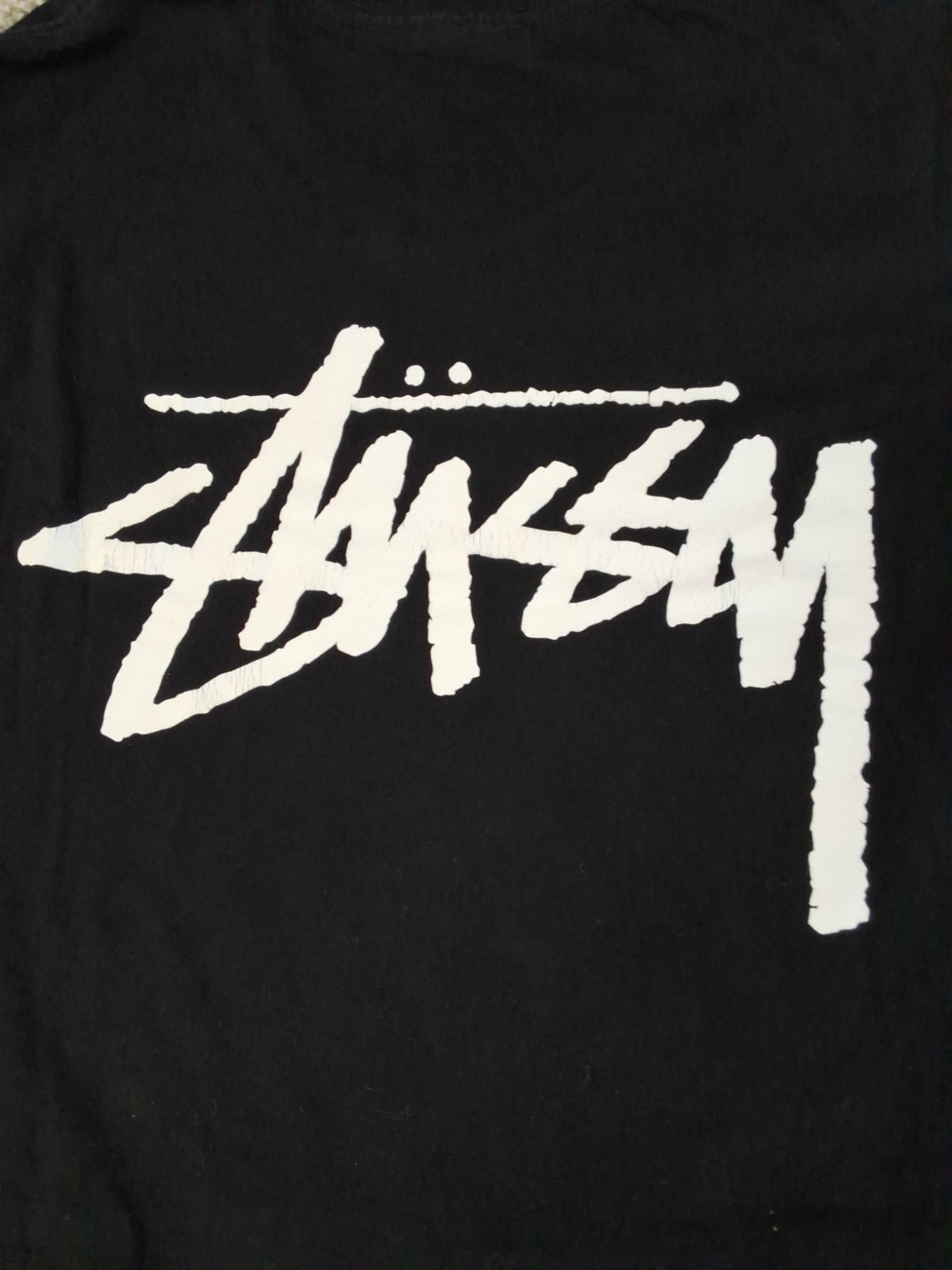 Stussy Size L Logo Black Long Sleeve Tee