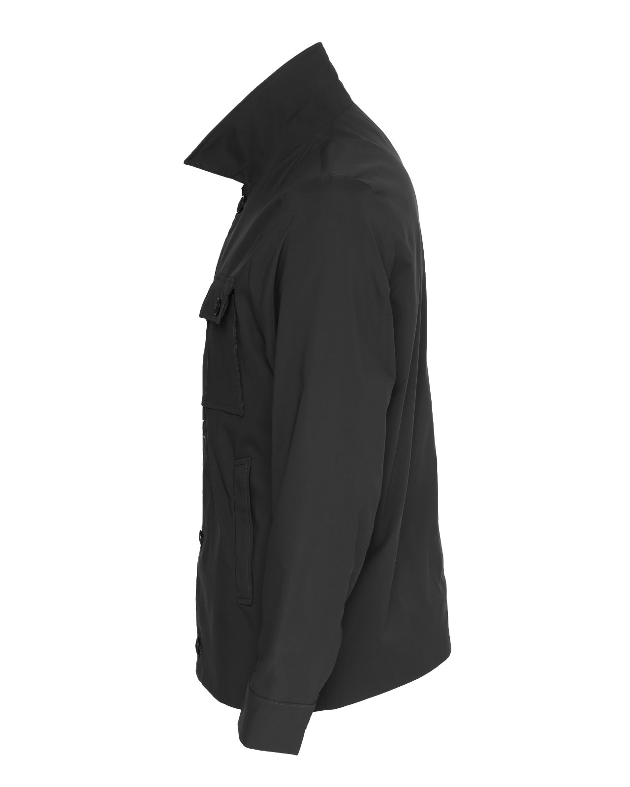 NWT EZZELINO FIELD JACKET solid black technical fabric luxury Italy 46 XS