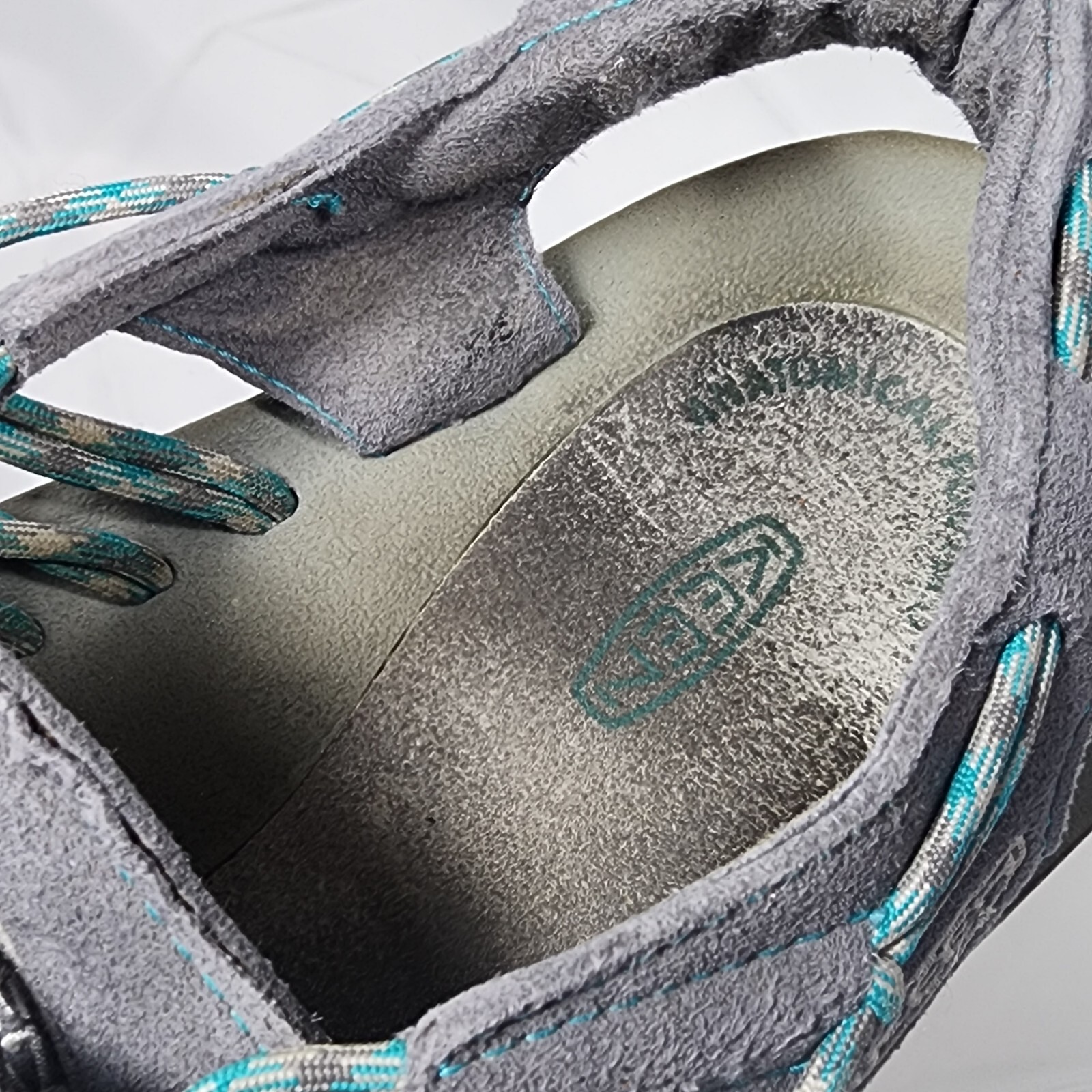 Keen Uneek Sandals Women 10 Two Cord 1014113 Gray Teal Blue Outdoor Heel Strap