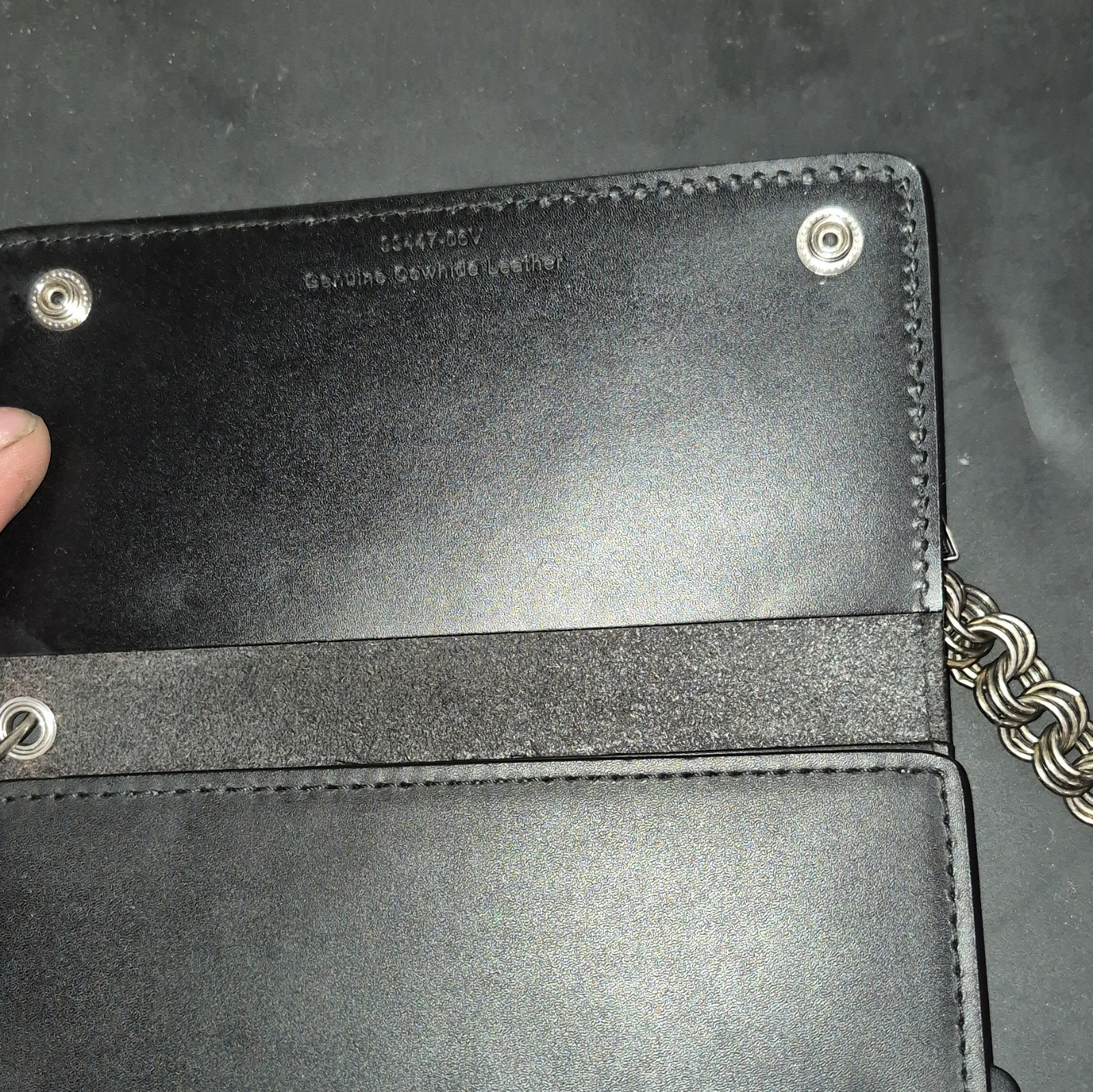 harley-davidson mens black silver chain wallet key ring credit card logo