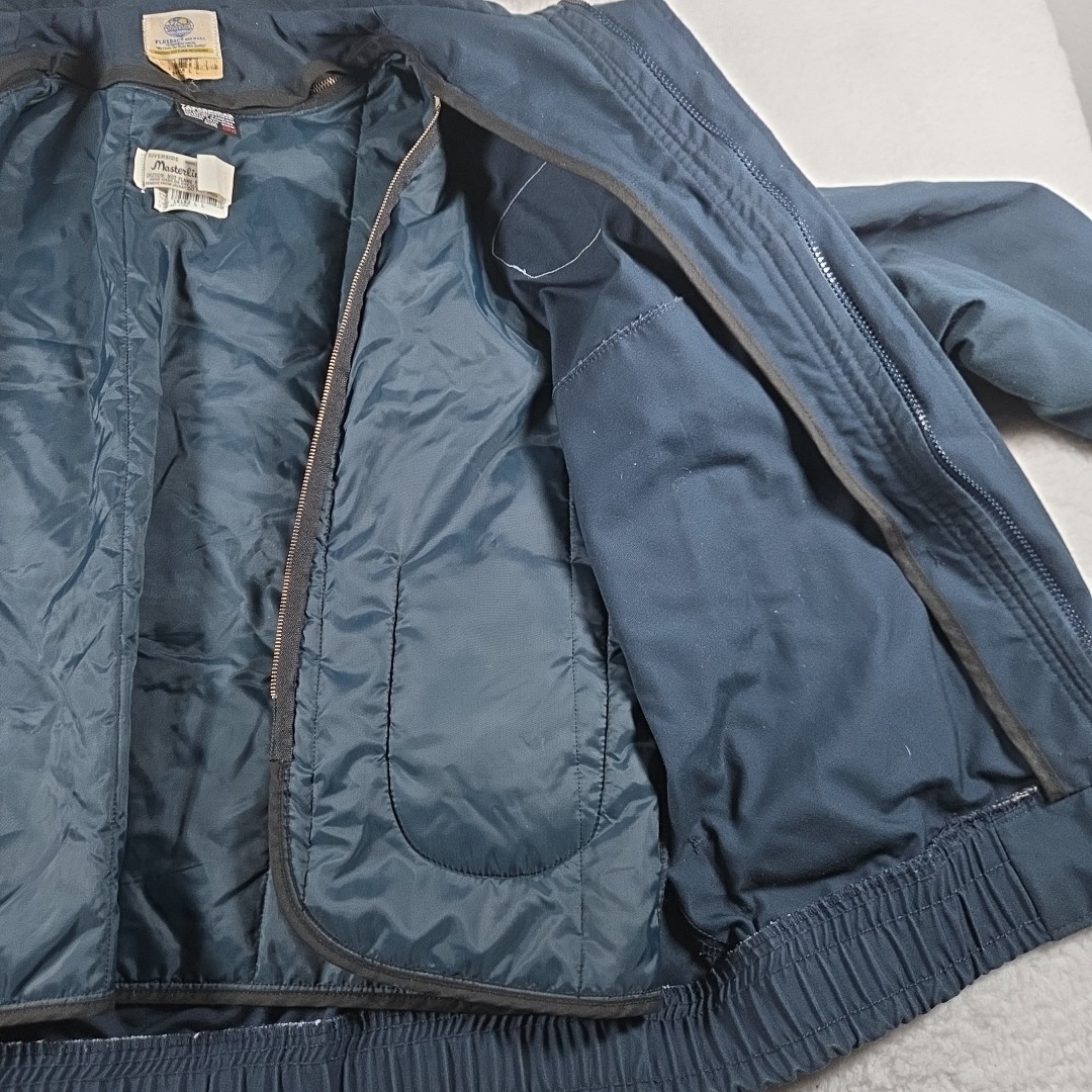 Vintage 90s Riverside Masterliner Bomber Jacket Sz L Miller Lite Blue Thinsulate