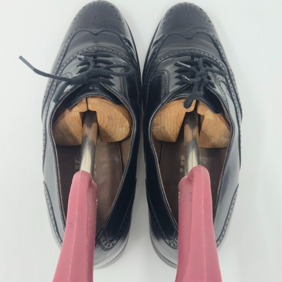 Bally of Switzerland Men’s Wingtip Oxfords Size 7 D Black Leather Brogue Vintage