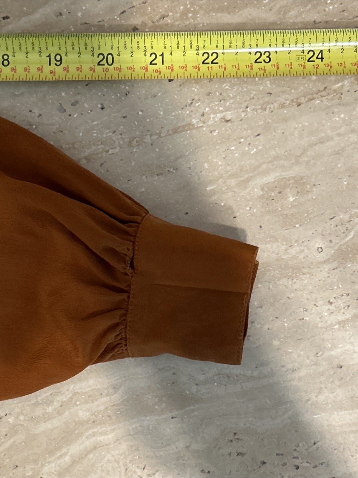 Vintage Della Roufogali Blouse Brown Size 8 100% Silk and Leather Western Style