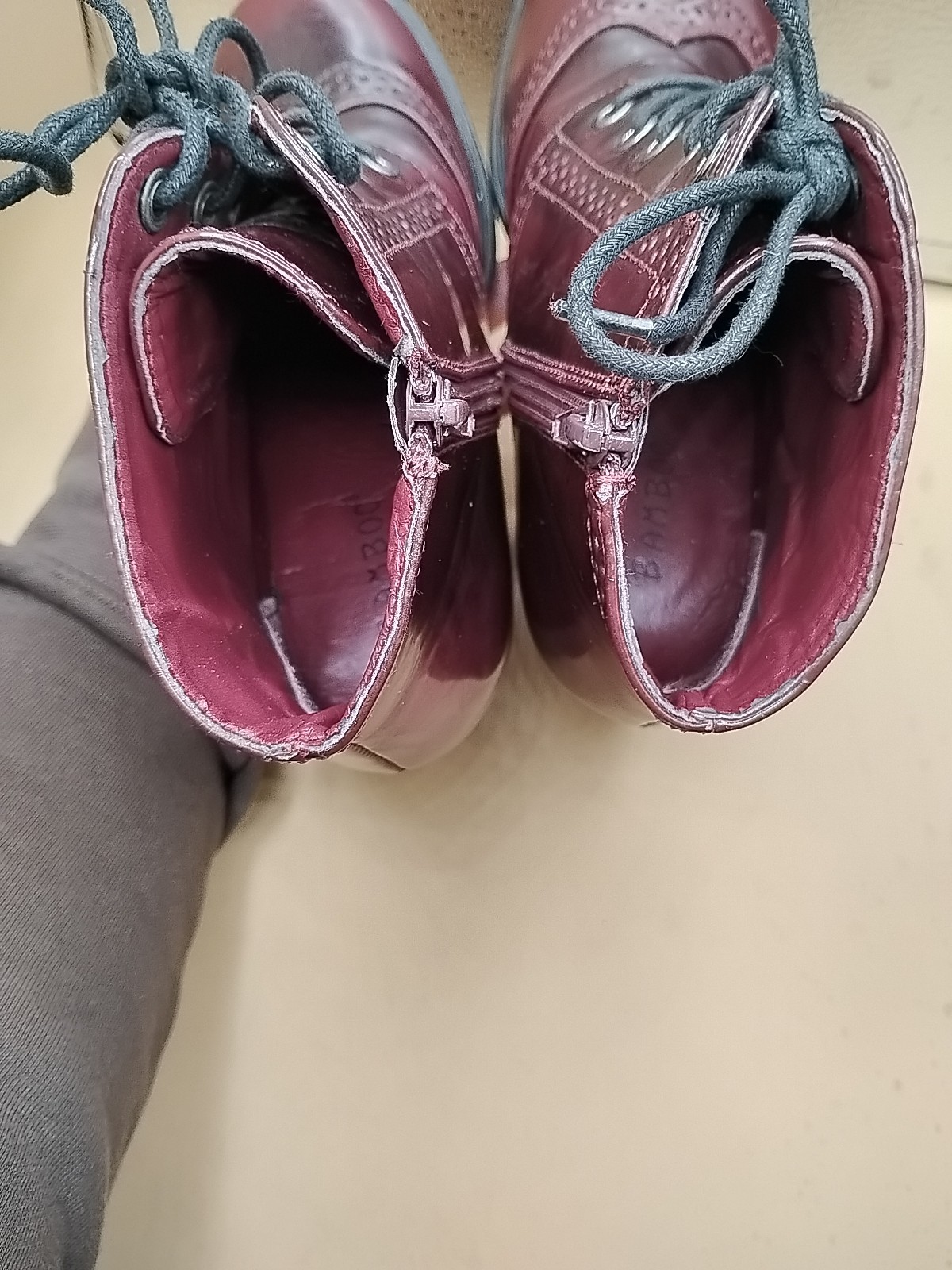 BAMBOO Bootie Sz 6 Tracker -05 701459 Plum Man Made Material Lace Up