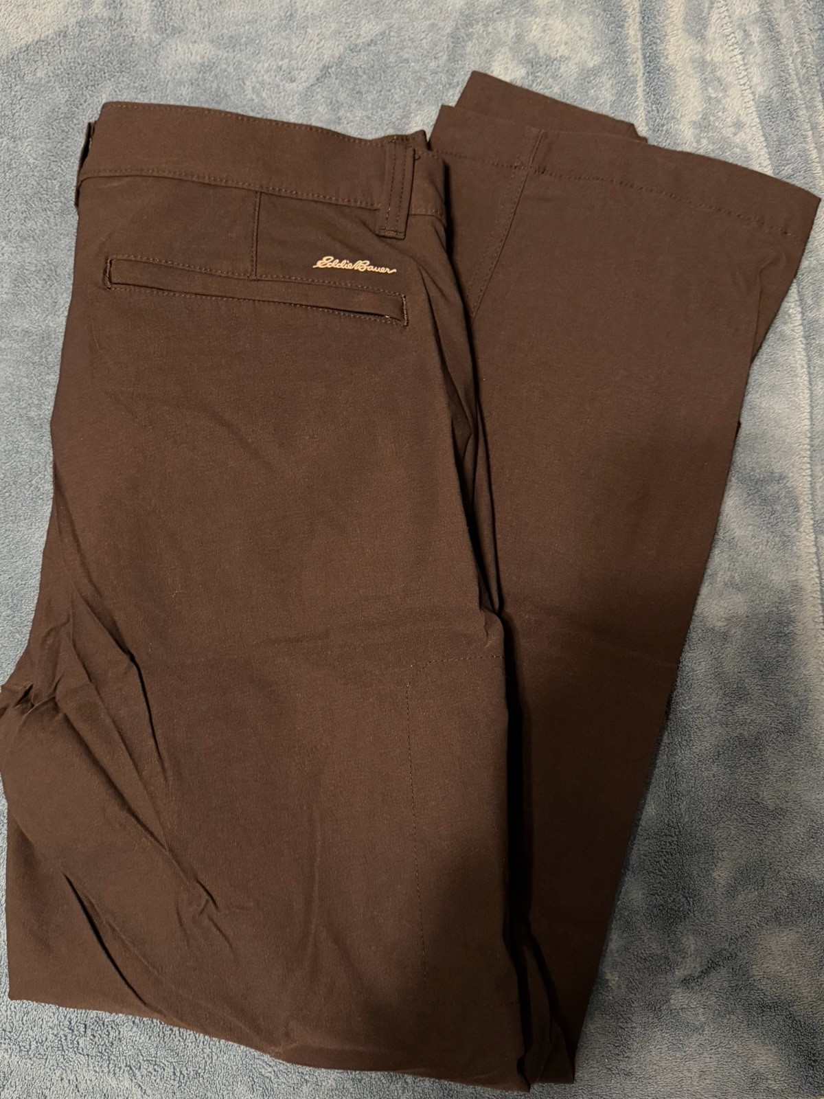 EDDIE BAUER HORIZON GUIDE CHINO PERFORMANCE PANTS BLACK MEN 33×30 BAD FLY ZIPPER
