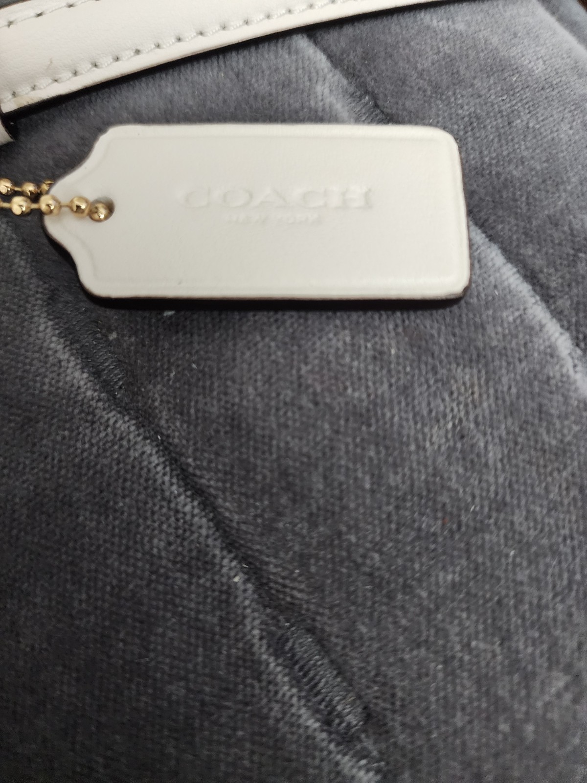 Coach Signature Small Monogram Crossbody Bag Zip Beige/Ivory Gold Hardware